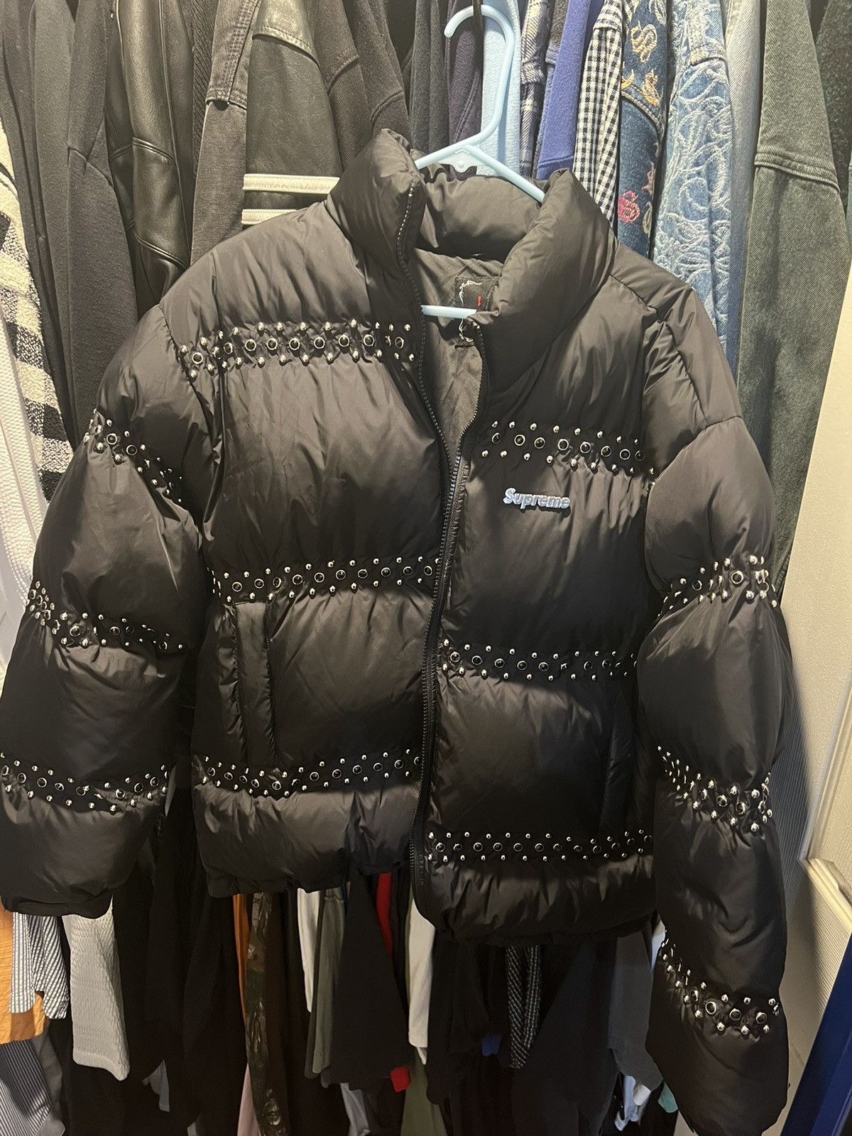 Supreme Supreme BB Simon Studded Puffer Jacket Black | Grailed