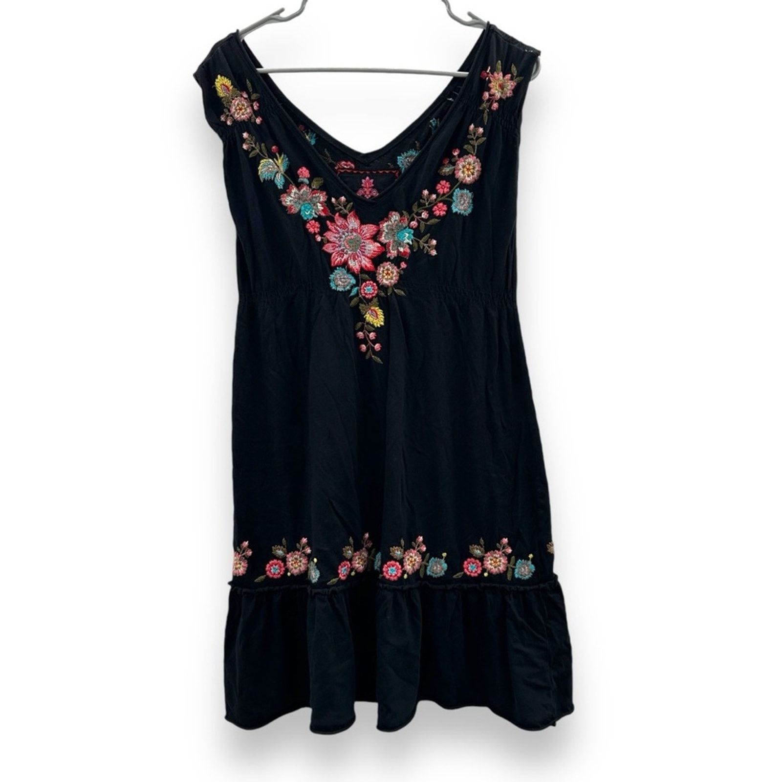 Johnny Was Johnny Was Black Multicolor Floral Embroidery Tunic Top Size S / US 4 / IT 40 - 1 Thumbnail