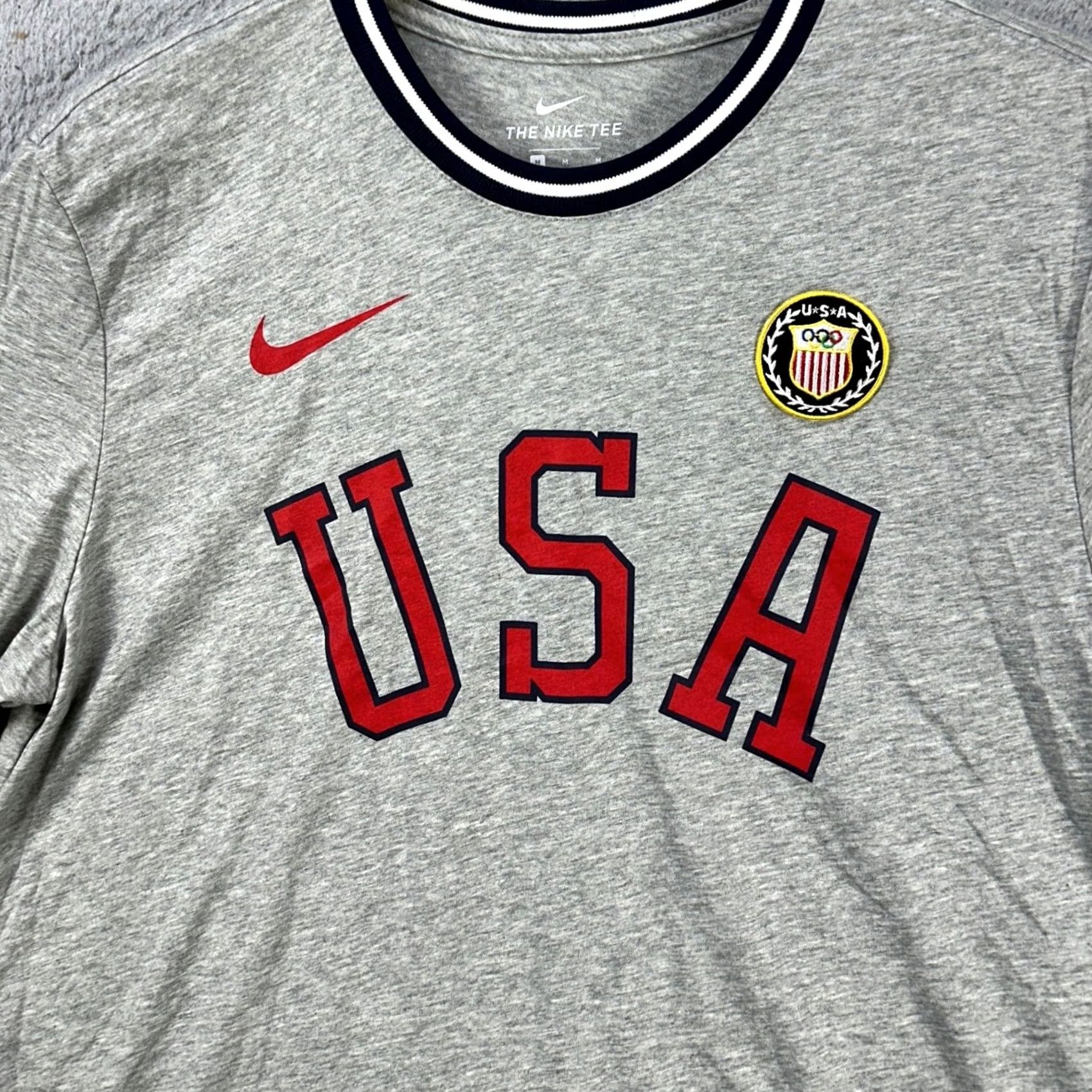 Nike Nike T-Shirt Crew Neck Tee Men Medium Gray Team USA Olympic United States Swoosh Size US M / EU 48-50 / 2 - 5 Thumbnail