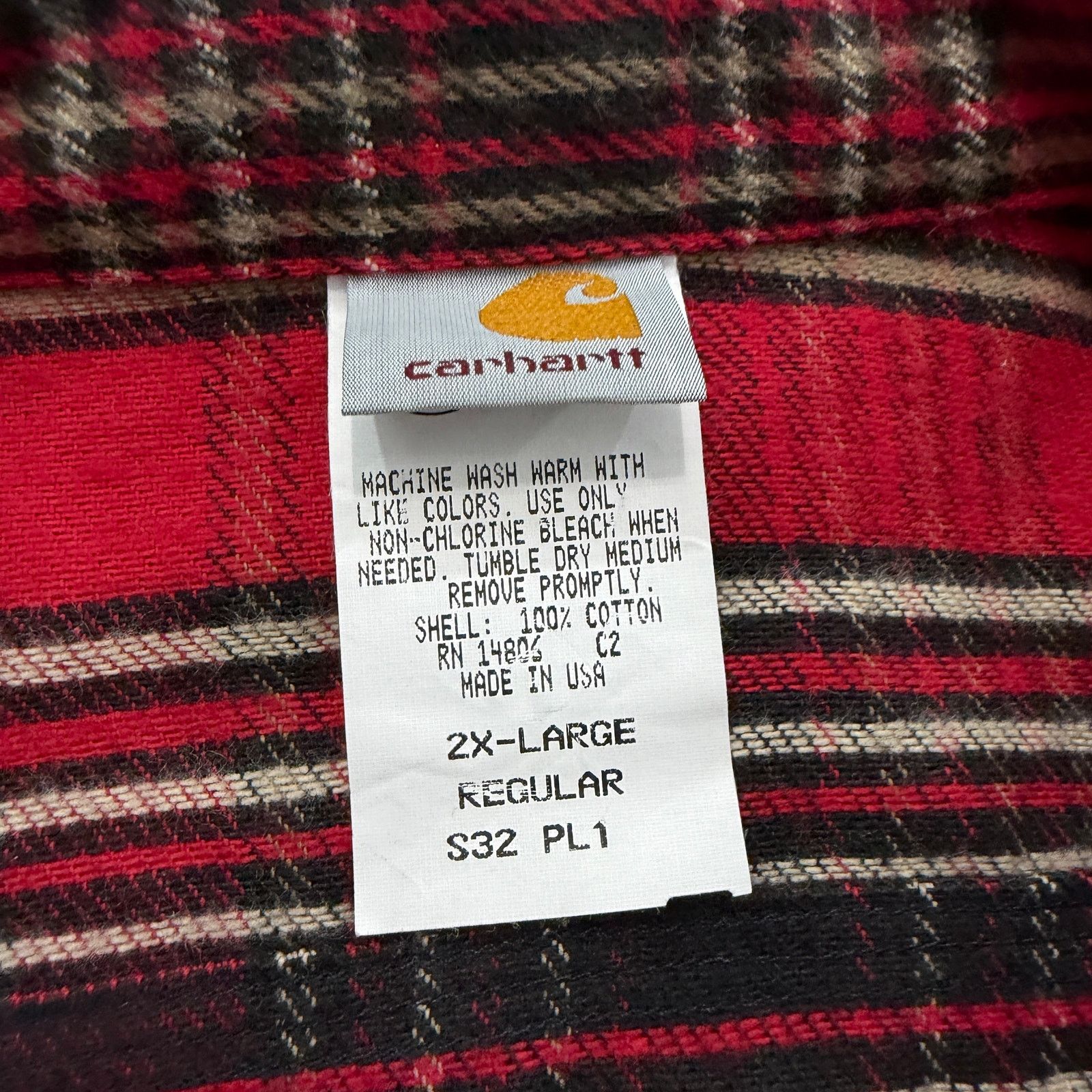 Carhartt Vintage Carhartt Flannel Shirt Men 2XL Red Heavyweight 90s Size US XXL / EU 58 / 5 - 5 Thumbnail