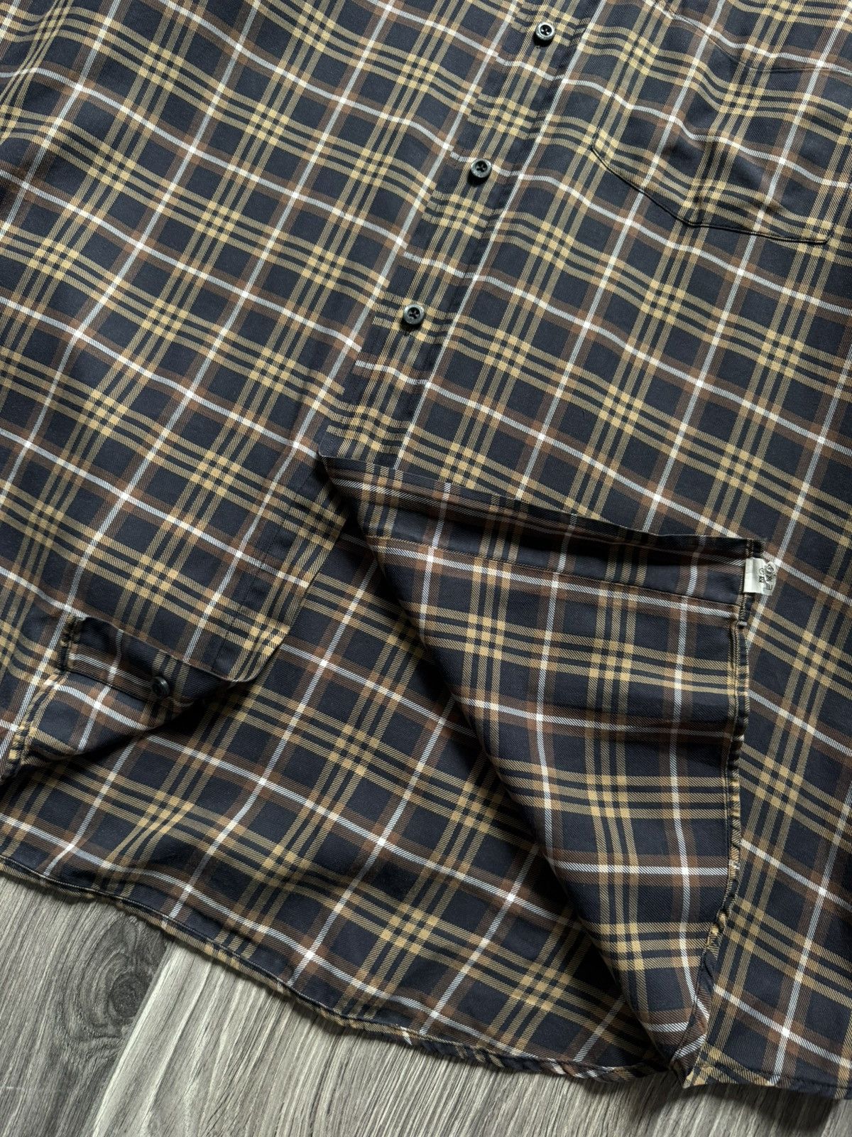 Burberry Burberry Brown/Blue Logo Checkered Flannel Shirt 43 Size US XL / EU 56 / 4 - 7 Thumbnail