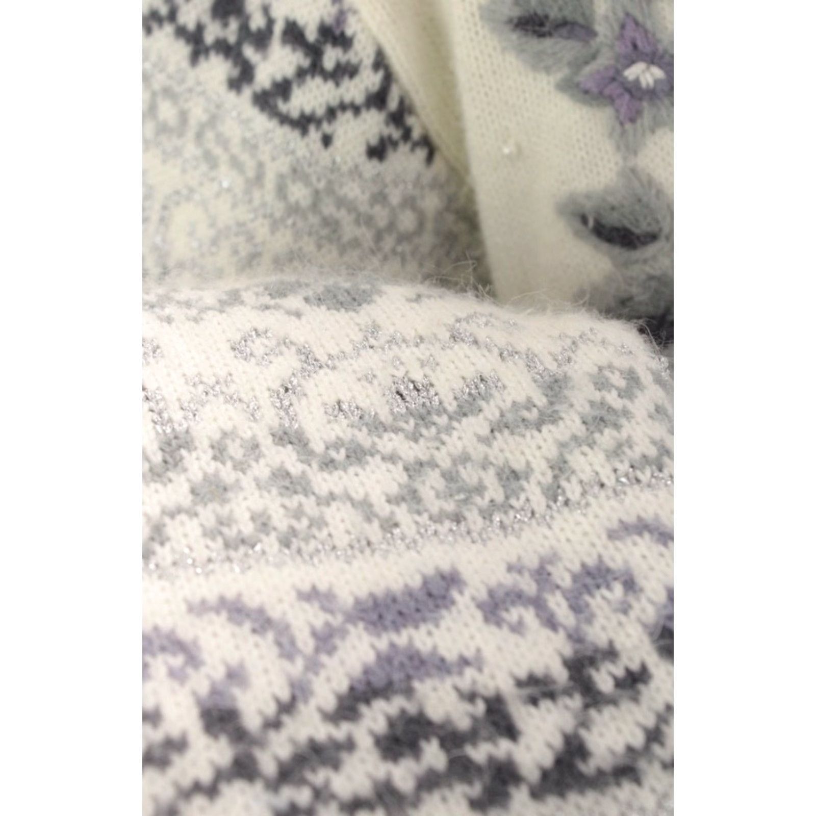 Vintage Koret Petites Cardigan Sweater Women's Medium Nordic Design Embroidered Floral Vintage Size M / US 6-8 / IT 42-44 - 5 Thumbnail
