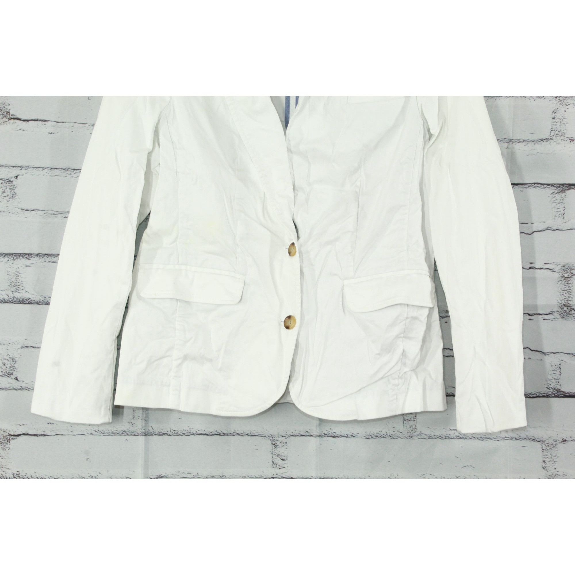 L.L. Bean LL Bean Women’s White Blazer Jacket Cotton Stretch Tailored Size S / US 4 / IT 40 - 5 Thumbnail