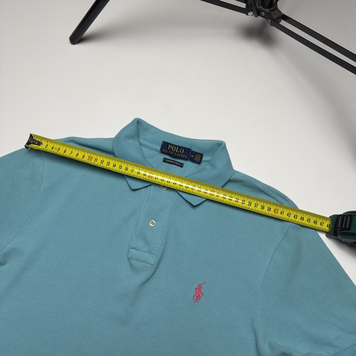 Polo Ralph Lauren Polo Ralph Lauren Custom Slim Fit Pique Polo Turquoise M Size US M / EU 48-50 / 2 - 13 Thumbnail