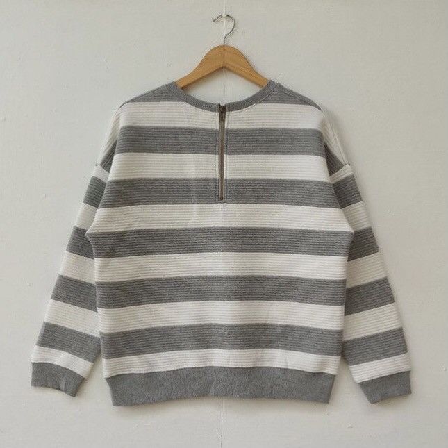 Designer × Hiroko Koshino Homme HK works London Koshino stripes sweatshirt quarter zip up Size M / US 6-8 / IT 42-44 - 2 Thumbnail
