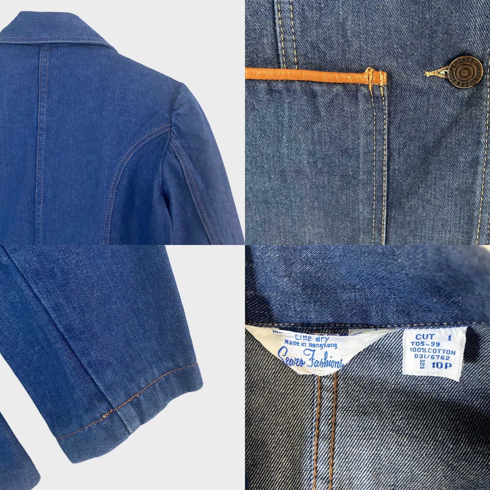 Sears VINTAGE Sears Fashion Denim Jacket Womens Size 10P Petite Blue Jean Blazer Pockets Size 32" / US 10 / IT 46 - 8 Thumbnail