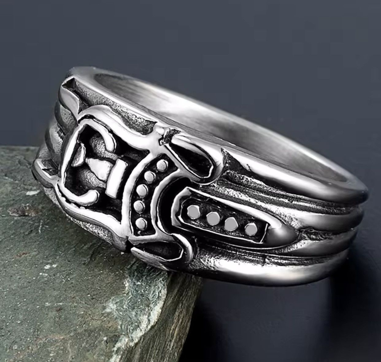 Jewelry × Vintage Stainless Steel Anchor Ring Size ONE SIZE - 4 Thumbnail