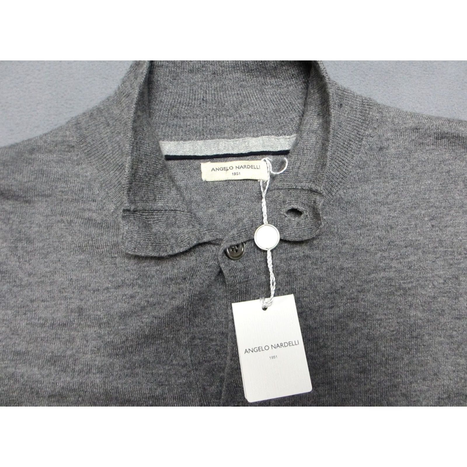 Angelo Nardelli Angelo Nardelli Cardigan Sweater Mens 56 Gray Wool Silk Blend Button Front Mock Neck Knit Casual Cardigan Size US XL / EU 56 / 4 - 3 Thumbnail
