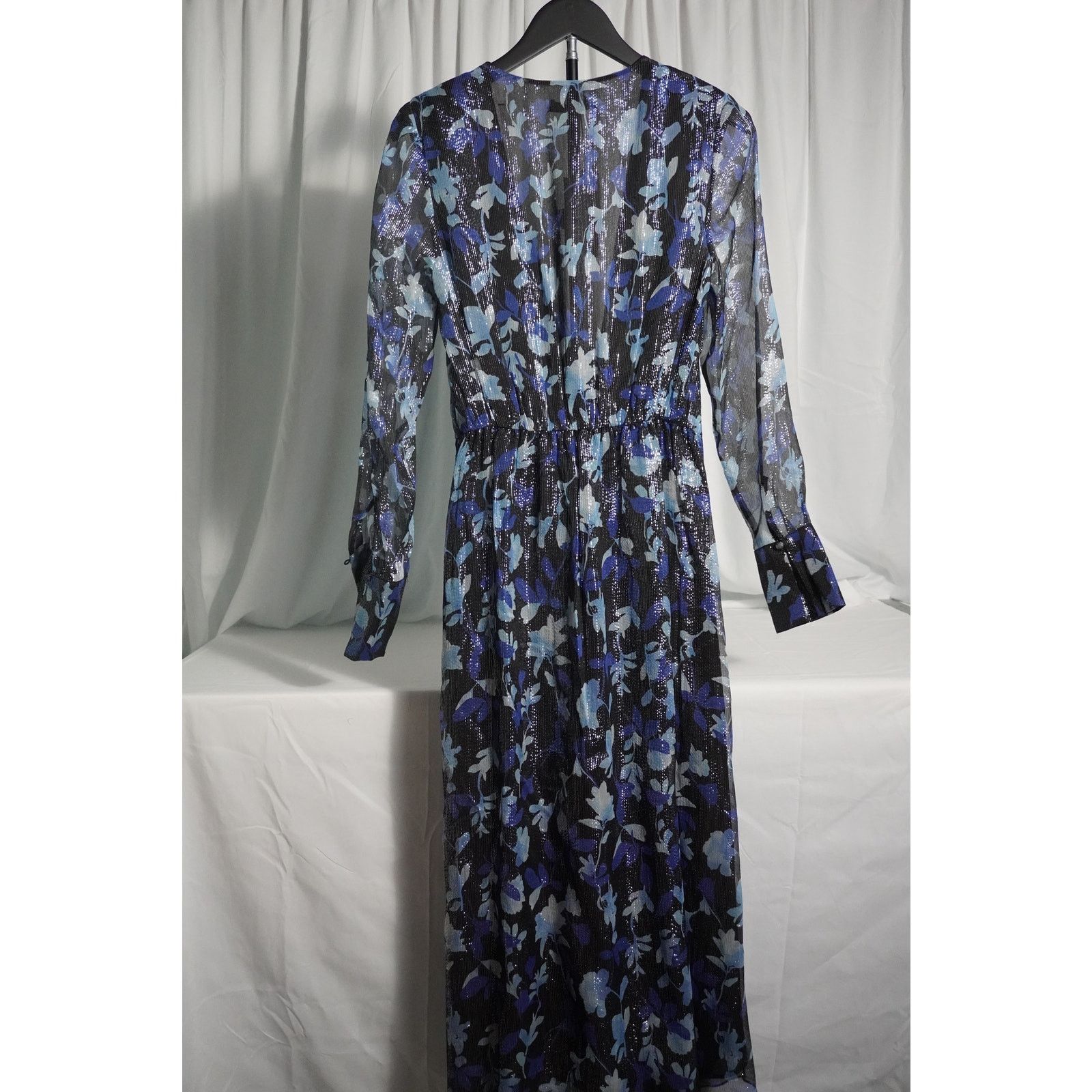 Ramy Brook Ramy Brook Willow Dress Floral Metallic TieFront Long Sleeve Size S / US 4 / IT 40 - 2 Thumbnail