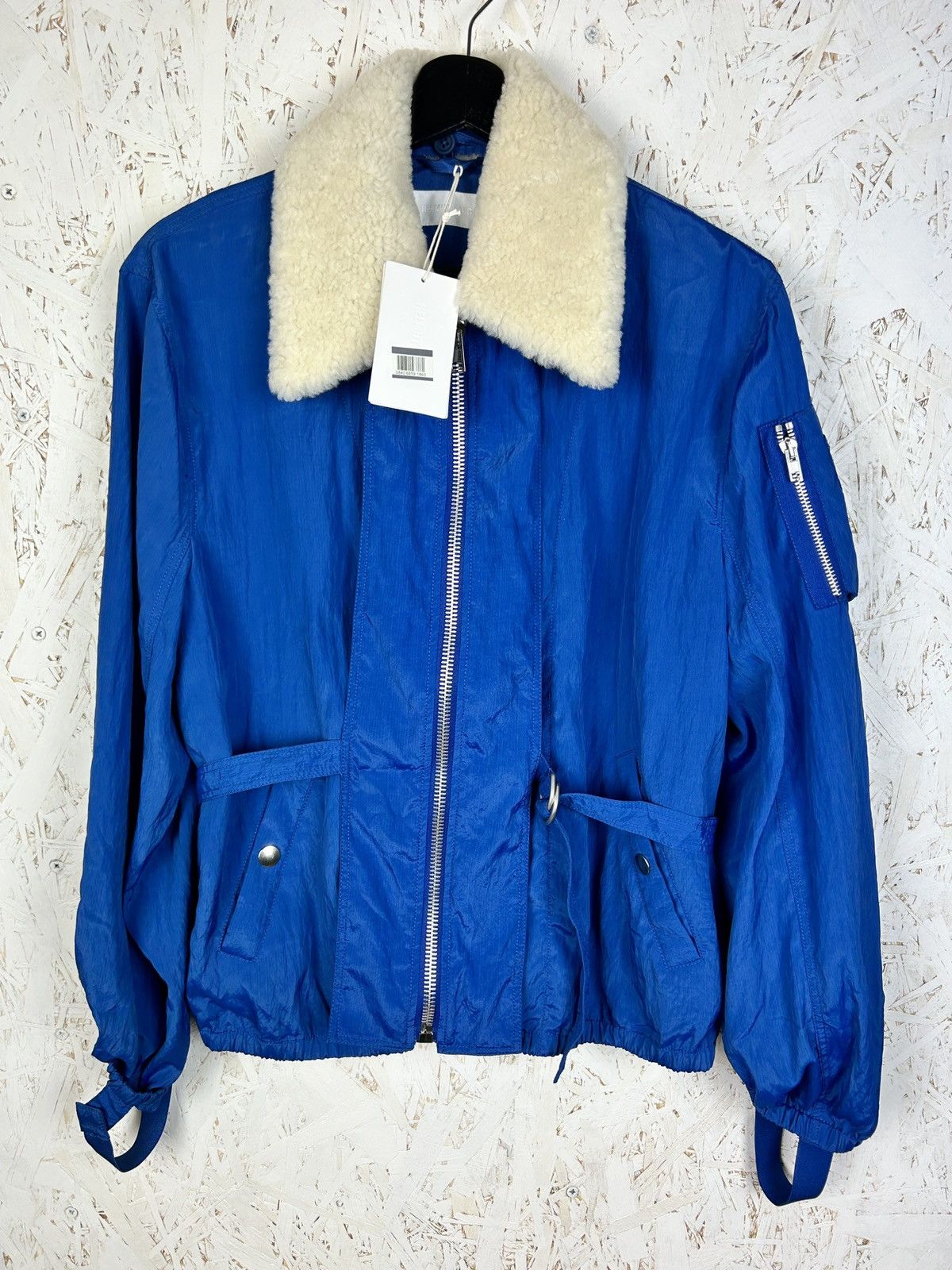 Helmut Lang NWT Helmut Lang Shearling Parachute Bomber Jacket Blue S Size S / US 4 / IT 40 - 1 Thumbnail
