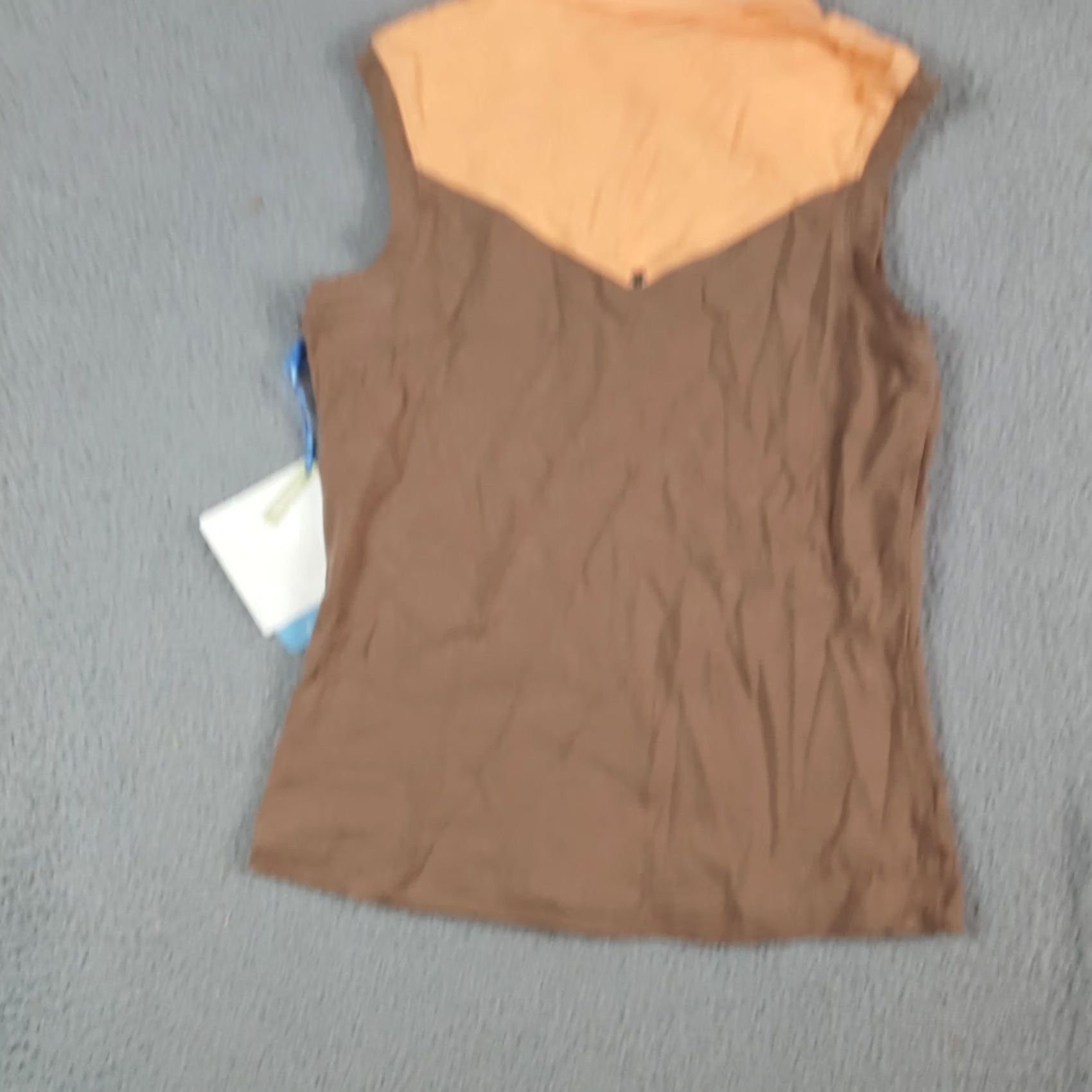 Vintage LIJA Preppy Lightweight 2-Tone Polo Tank Shirt XS Womens Brown Cotton Button Collar Golf Tank Size XS / US 0-2 / IT 36-38 - 4 Thumbnail