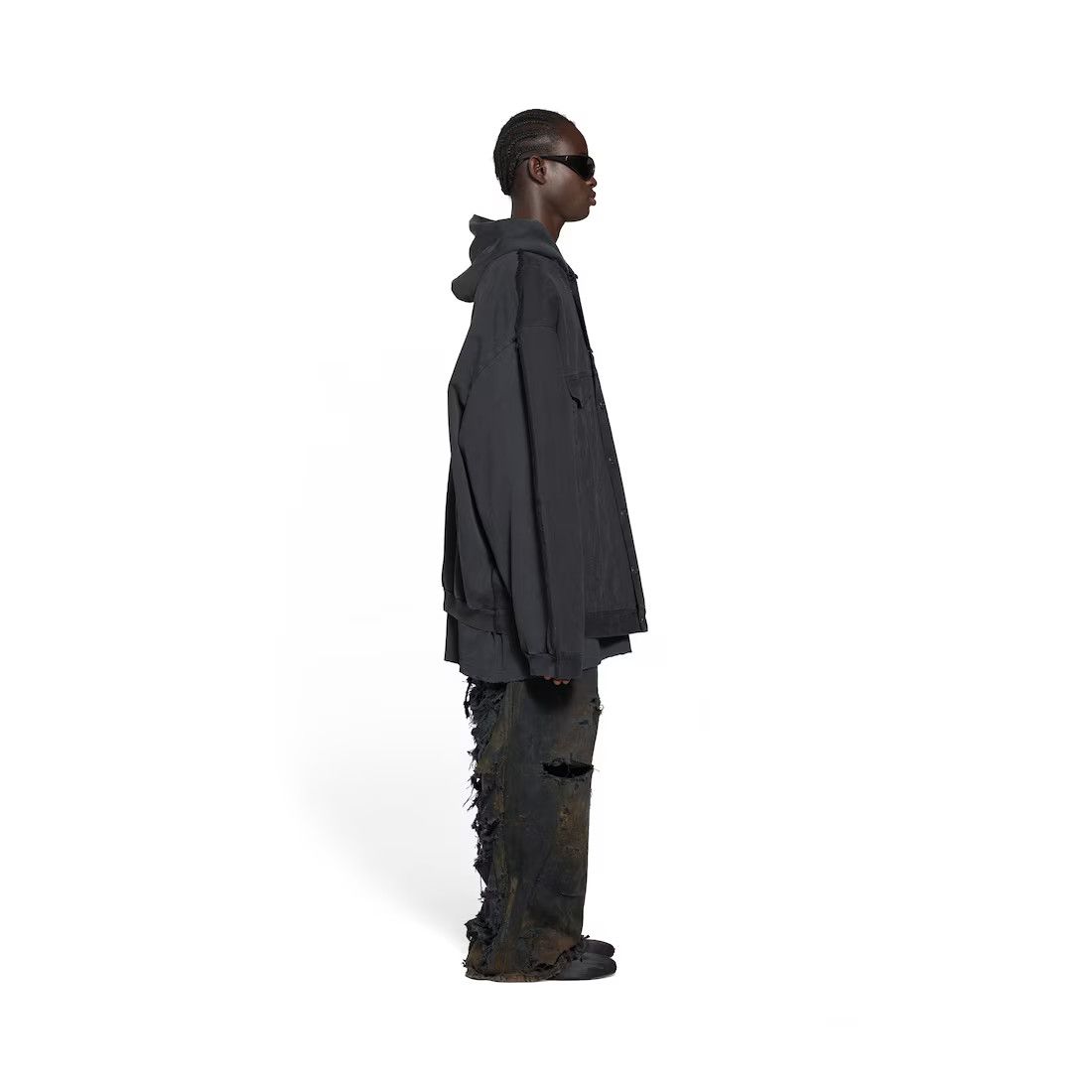 Balenciaga oc11z0125 Hybrid Hooded Jacket in Black Size US S / EU 44-46 / 1 - 5 Thumbnail
