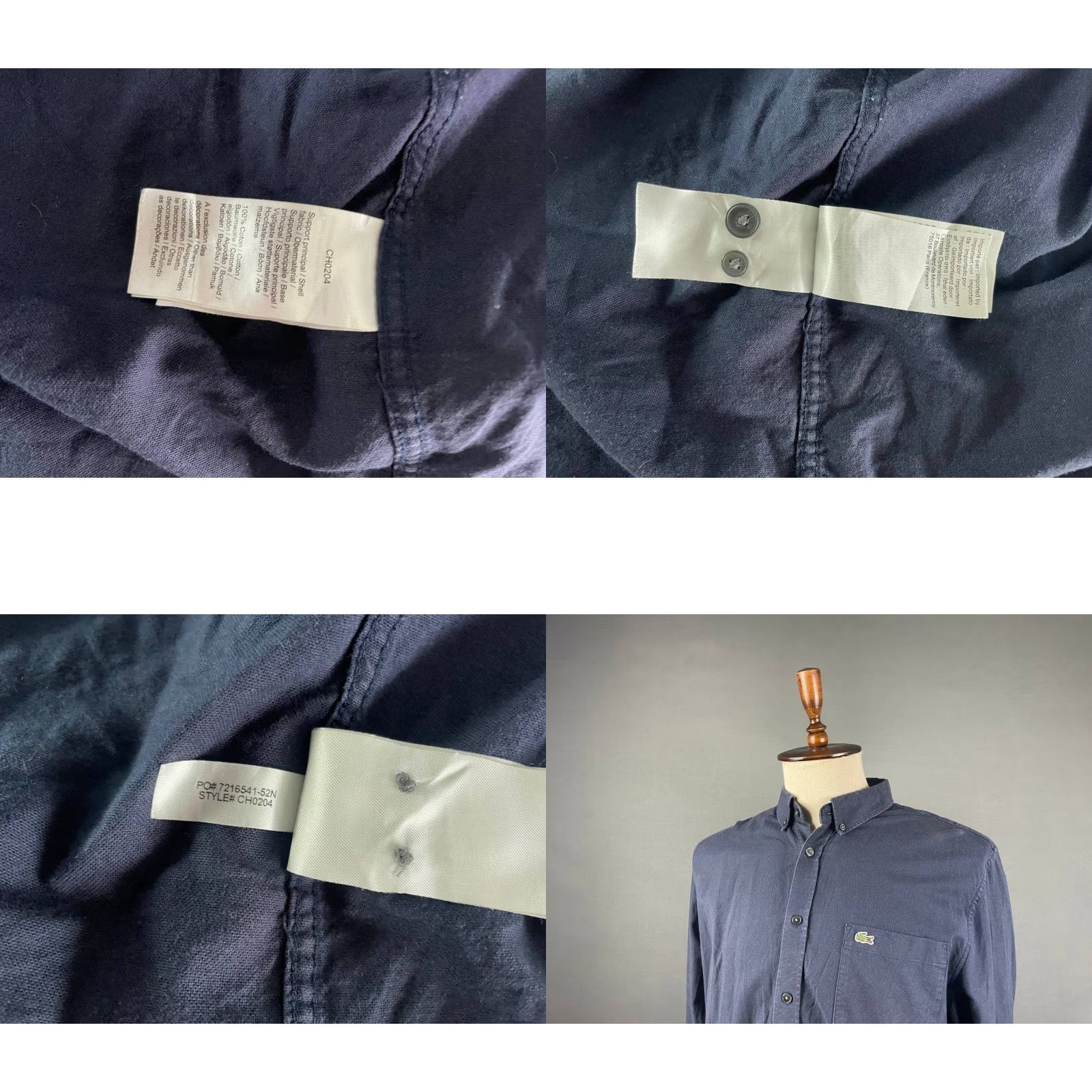 Lacoste Lacoste Mens Regular Fit Button-Down Shirt XL Cotton Blue Long Sleeve Size US XL / EU 56 / 4 - 9 Thumbnail