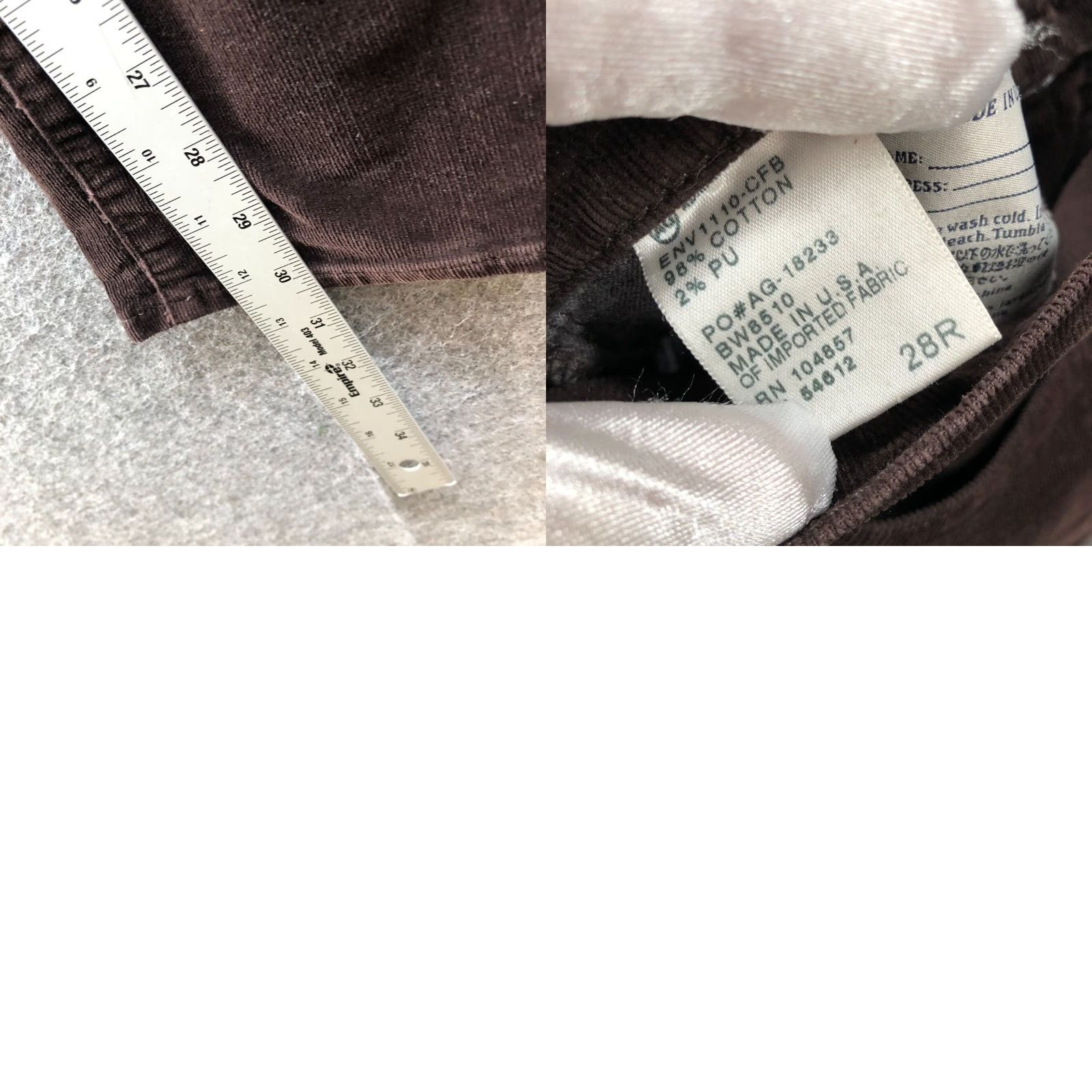 Vintage VINTAGE AG Adriano Goldschmied The Stilt Cigarette Leg Corduroy Pants Womens 28R Brown Size 28" / US 6 / IT 42 - 8 Thumbnail