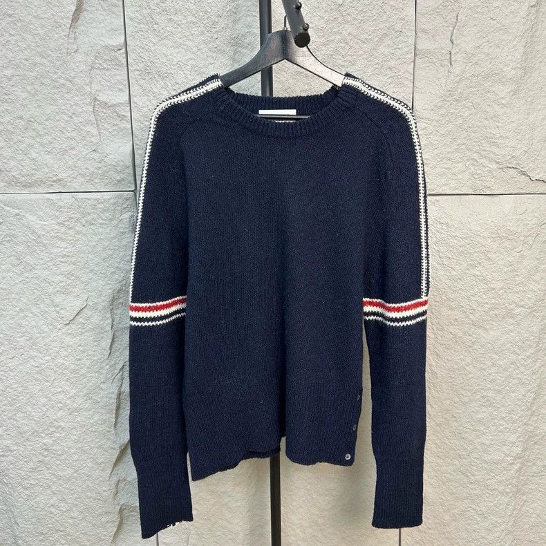 Thom Browne size2 Dark blue wool mare's hair sweater