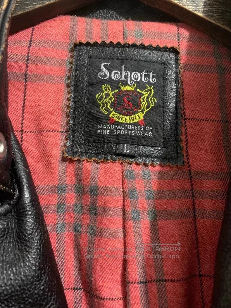 Schott Schott Genuine leather biker jacket cowhide jacket jacket Size US L / EU 52-54 / 3 - 7 Thumbnail