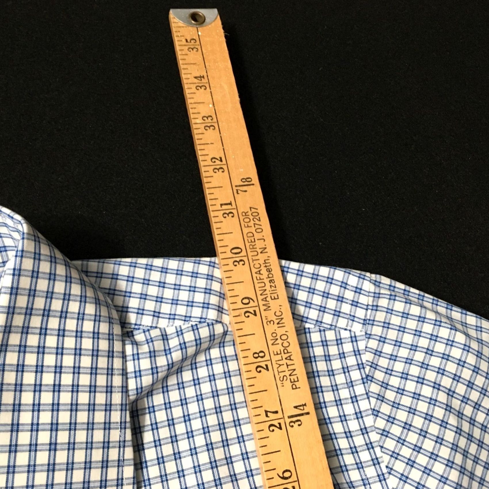 Stafford Stafford Dress Shirt Mens 16.5 32/33 Button Up Blue Cotton Polyester Regular Long Sleeve Collared Spread Vintage No Size 46R - 6 Thumbnail