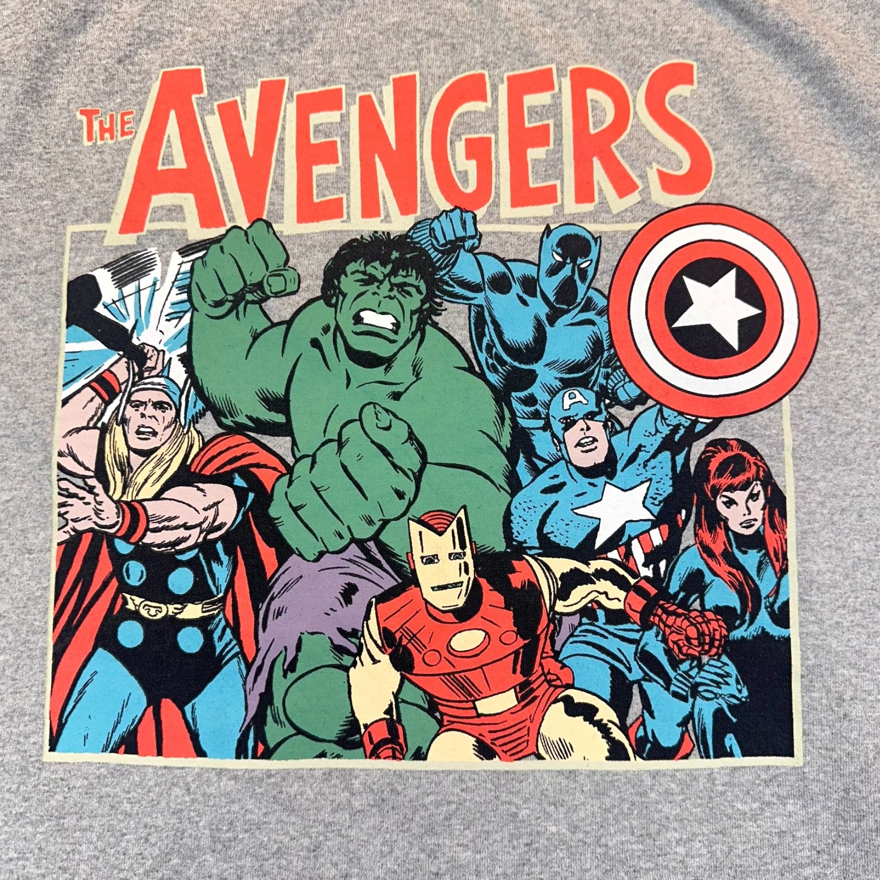 Vintage Marvel Avengers Men's Medium Heather Gray Tee T-Shirt Cartoon Graphic Print NWT Captain Thor Hulk Ironman Captain America Des. 2020s Size US M / EU 48-50 / 2 - 4 Thumbnail