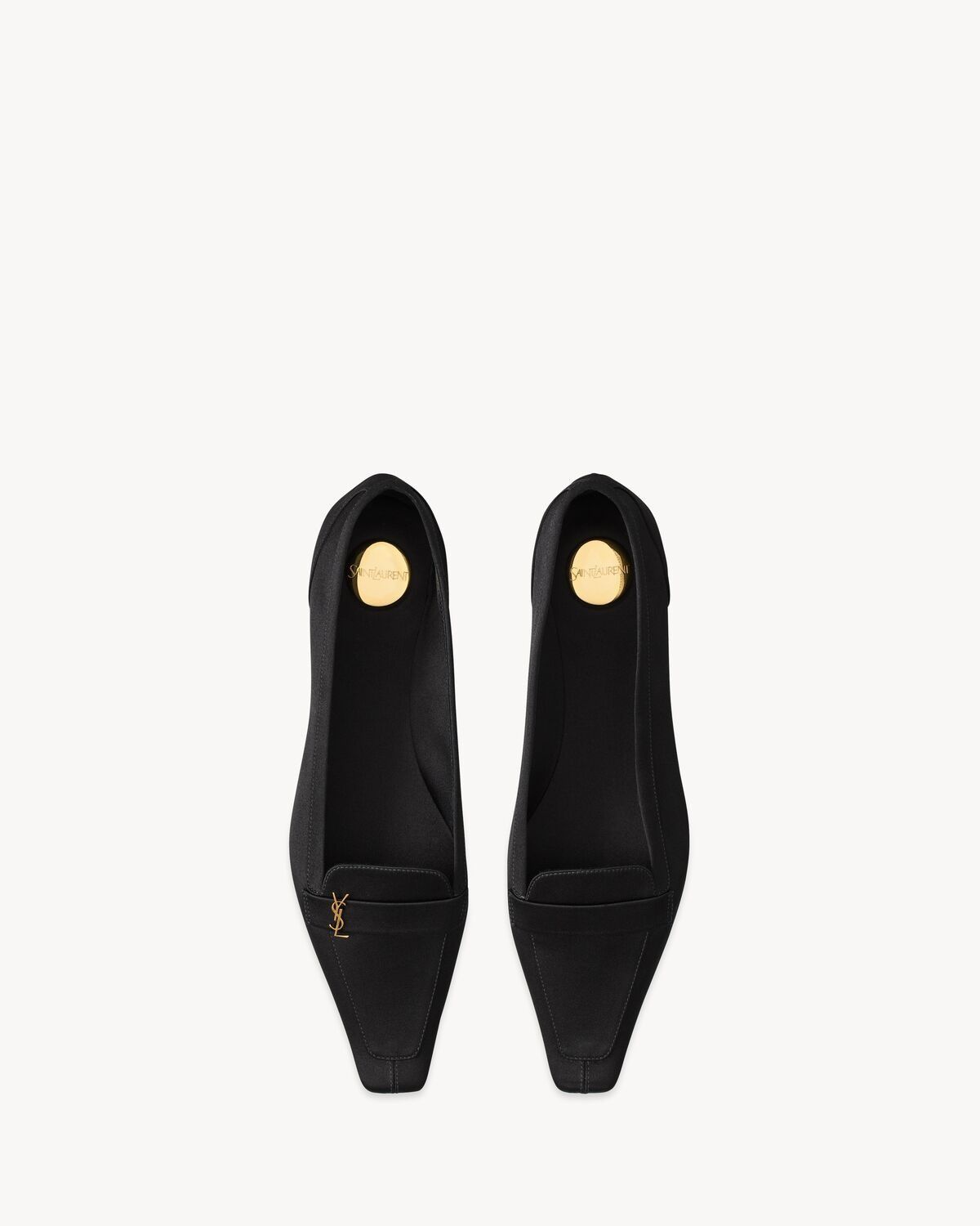 Saint Laurent Paris oc11z1225 819216 Poppy Ballerinas Flats in Satin Crepe Black Size US 11 / IT 41 - 2 Thumbnail