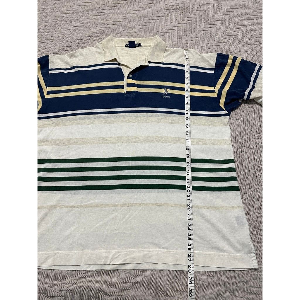Nautica Vintage Nautica beige and navy striped polo size L Size US L / EU 52-54 / 3 - 7 Thumbnail