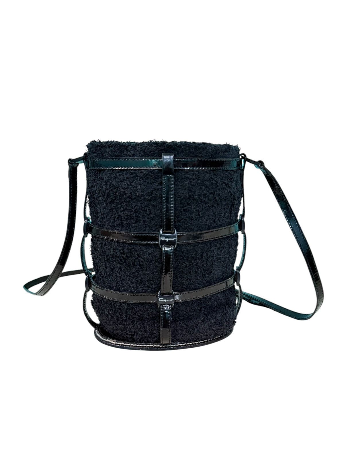 Salvatore Ferragamo SALVATORE FERRAGAMO TERRY CLOTH CAGE BUCKET BAG Size ONE SIZE - 5 Thumbnail