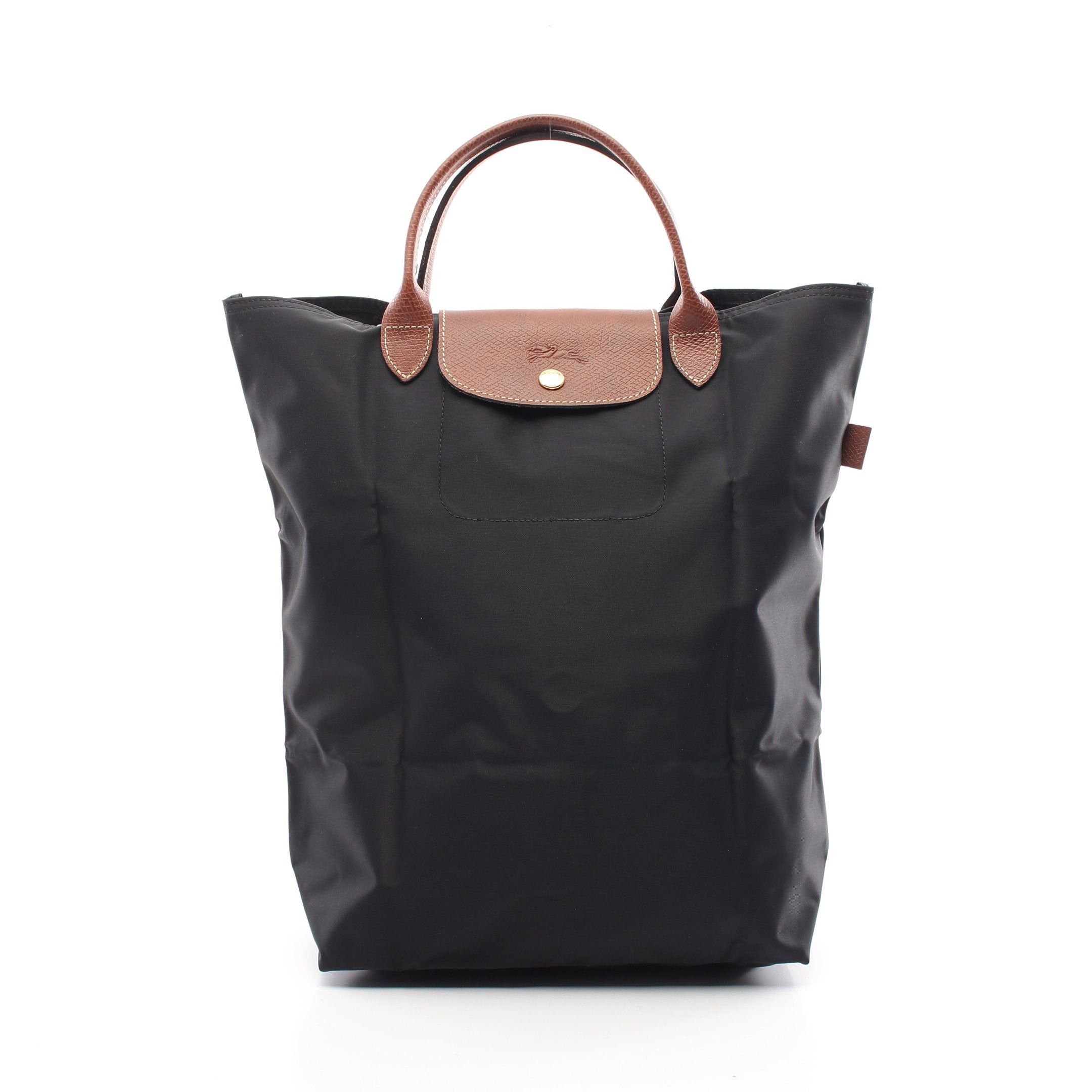 Longchamp Longchamp Le Preage Original M Shopping Bag Handbag Tote Nylon Leather Black Size ONE SIZE - 1 Thumbnail