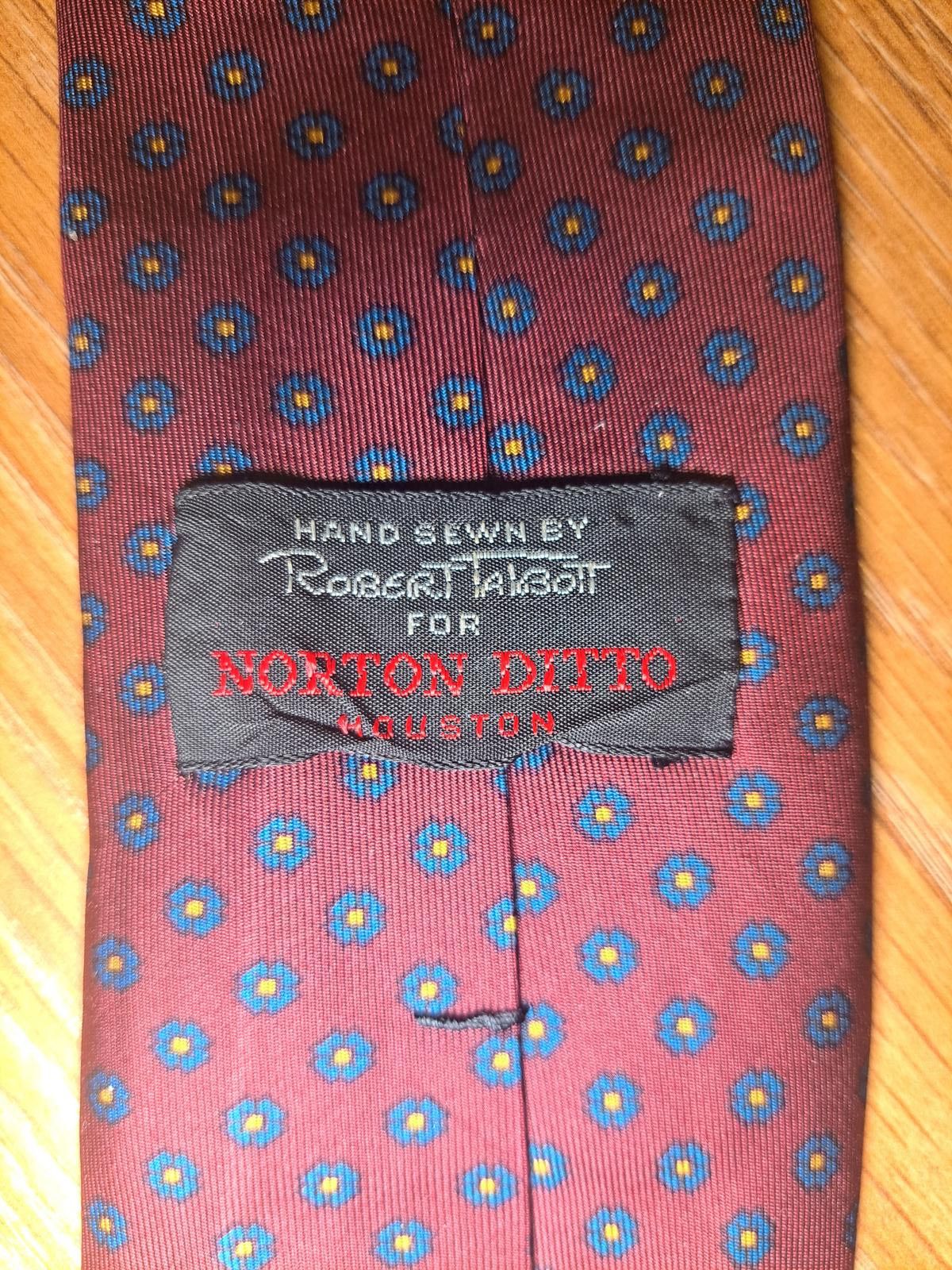 Robert Talbott VINTAGE Robert Talbott Silk Tie Burgundy Floral Handmade Size ONE SIZE - 2 Thumbnail