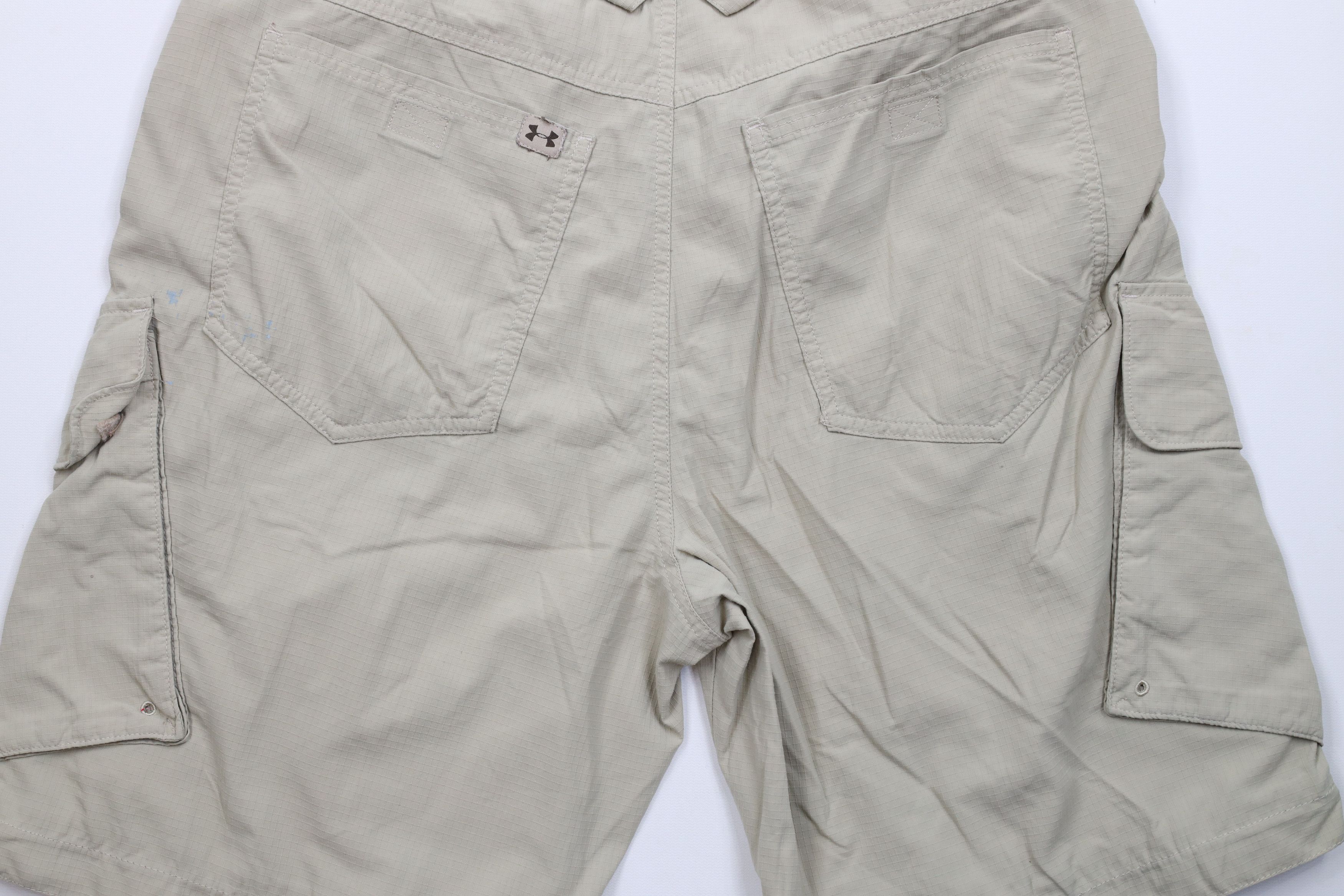 Under Armour × Vintage Vintage Under Armour Ripstop Baggy Cargo Shorts Beige Size US 34 / EU 50 - 14 Thumbnail