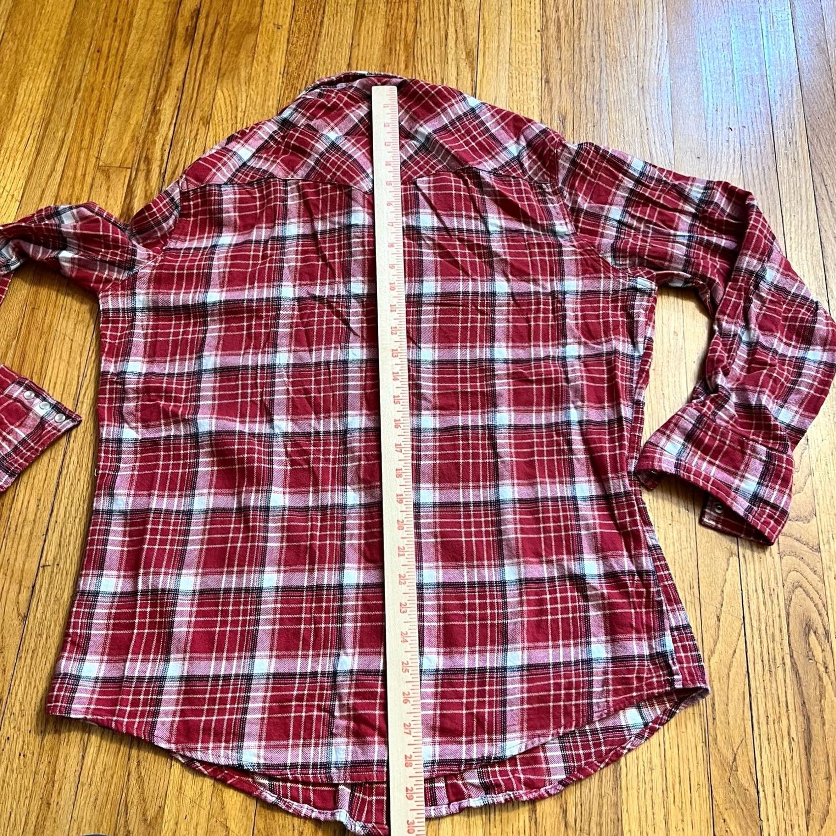 Wrangler Wrangler Western Shirt Mens Large Red Plaid Pearl Snap Wrancher Size US L / EU 52-54 / 3 - 2 Thumbnail