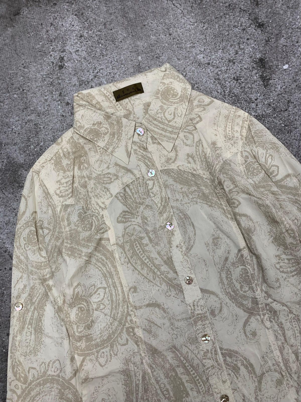 GOA GOA Flower Print Linen Button Shirt Size M / US 6-8 / IT 42-44 - 4 Thumbnail