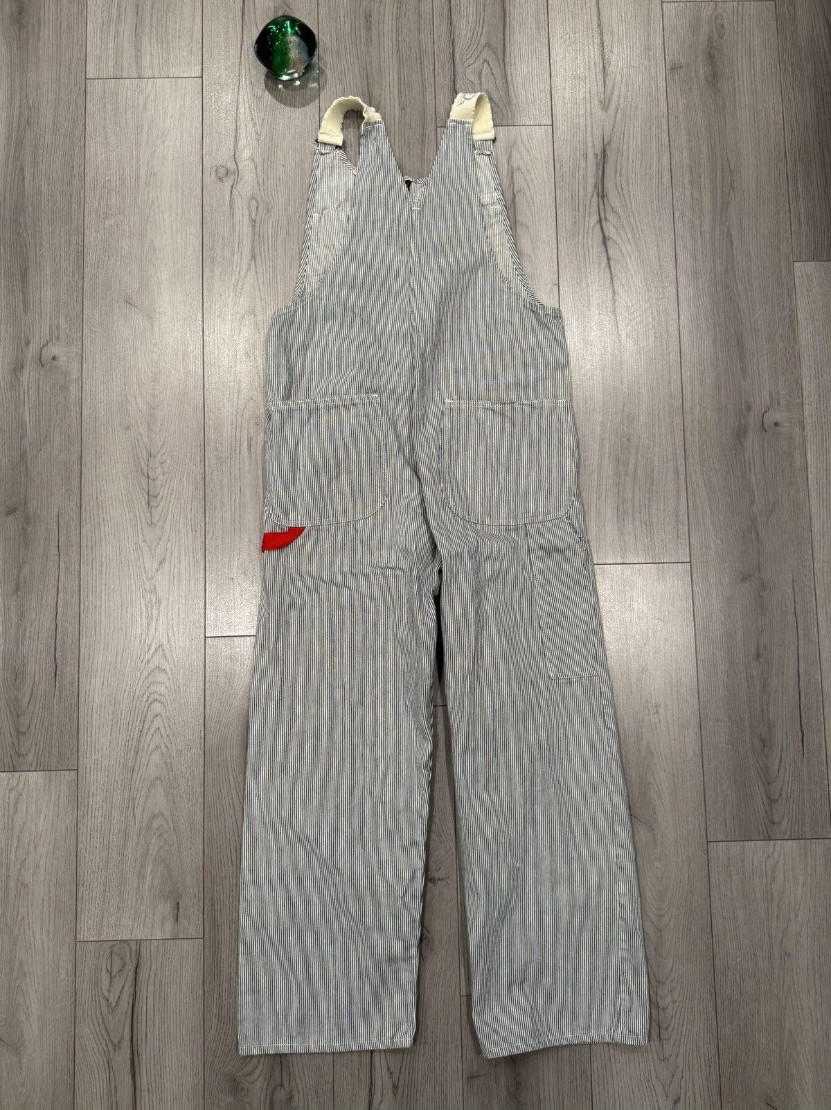Vintage Vintage GWG Red Strap Hickory Striped Bib Overalls Size 38 Size US 38 / EU 54 - 15 Thumbnail