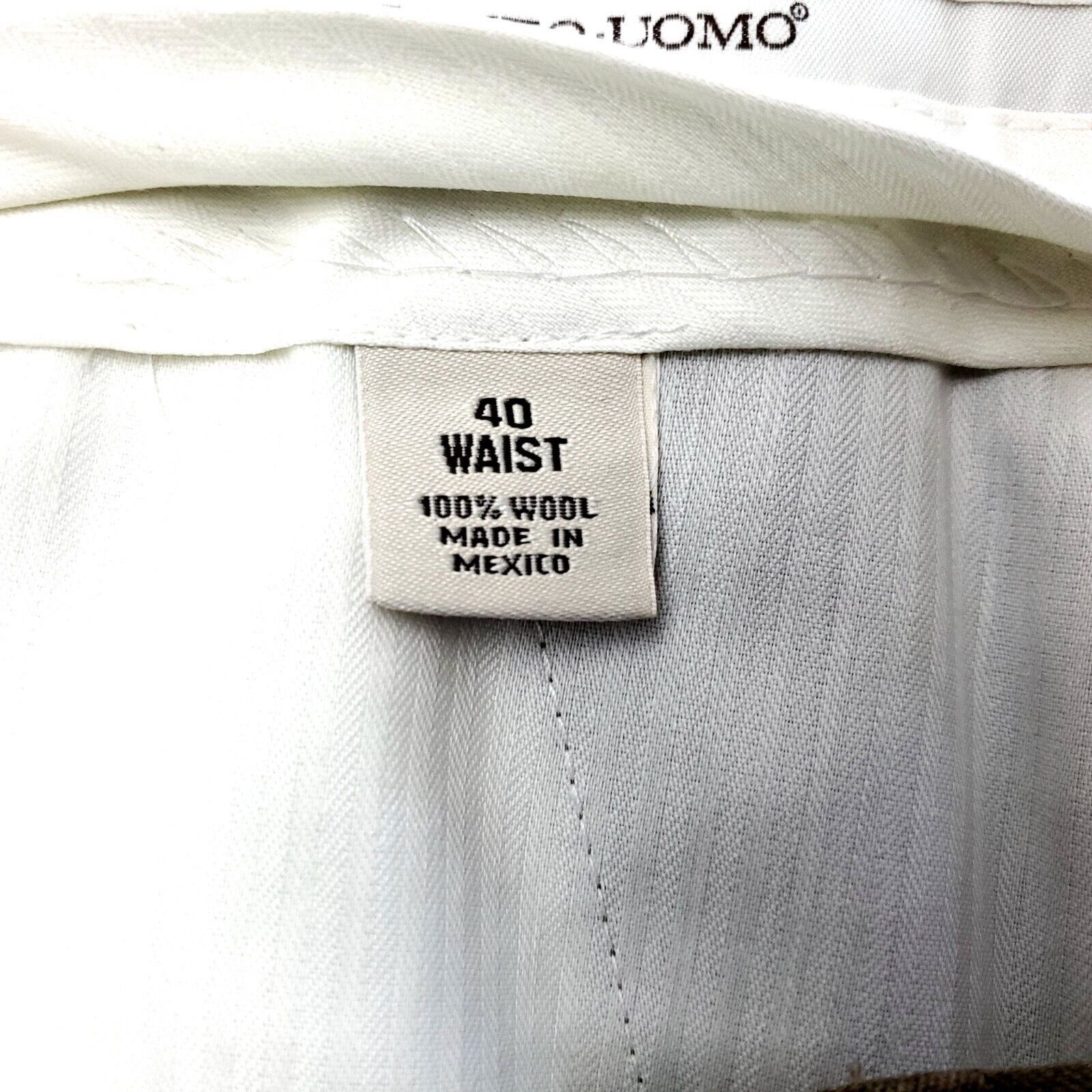 Pronto Uomo Pronto Uomo Heavy Wool Dress Pants 39/29 Brown Pleated High Size 38R - 3 Thumbnail