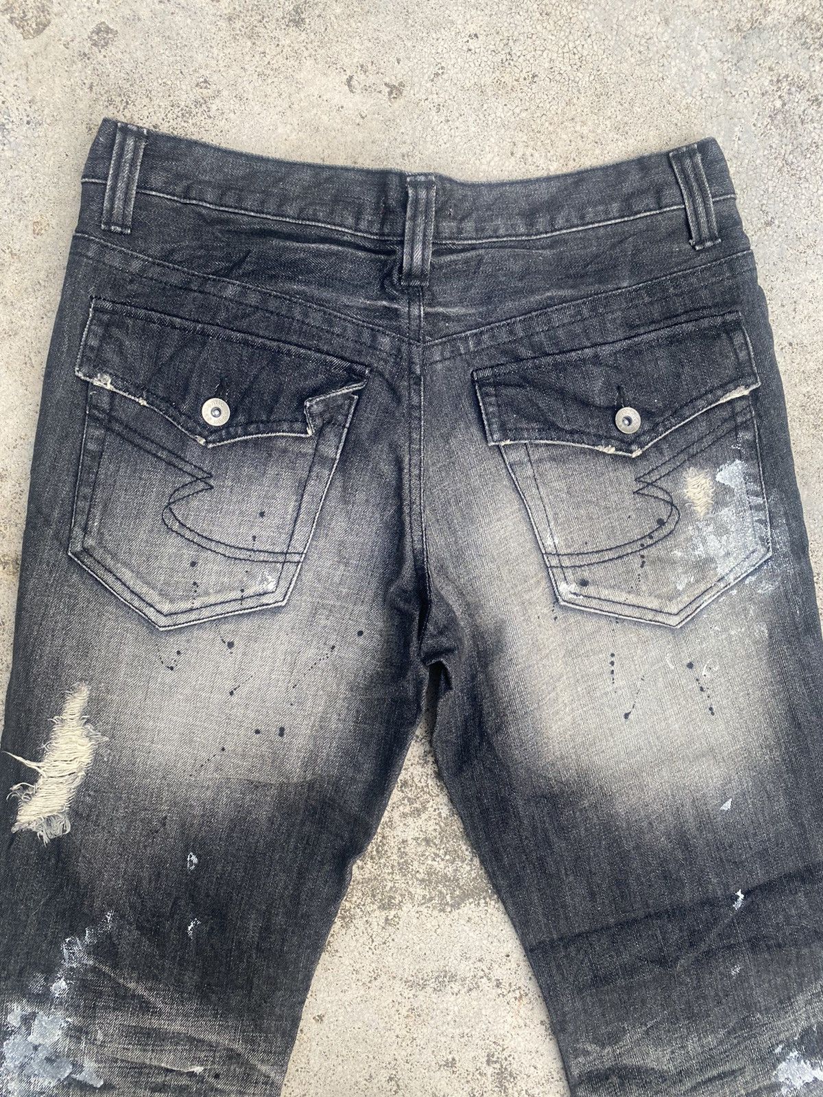 Japanese Brand Flare Jeans Semantic Distressed Boro Painted Bootcut Size US 32 / EU 48 - 23 Thumbnail