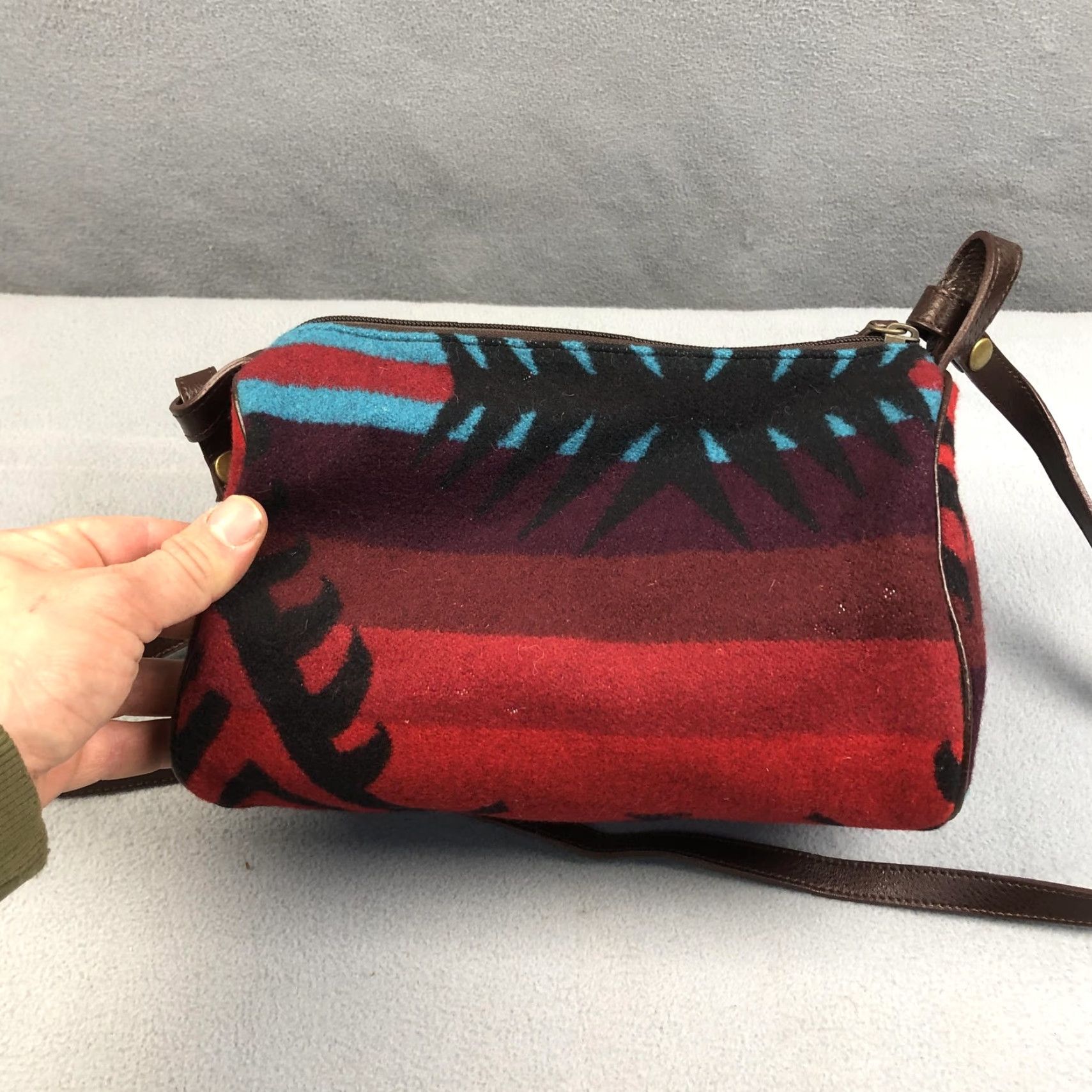 Pendleton Pendleton Bag Small Wool Blend Red Aztec Southwestern Crossbody Womens Handbag Size ONE SIZE - 5 Thumbnail