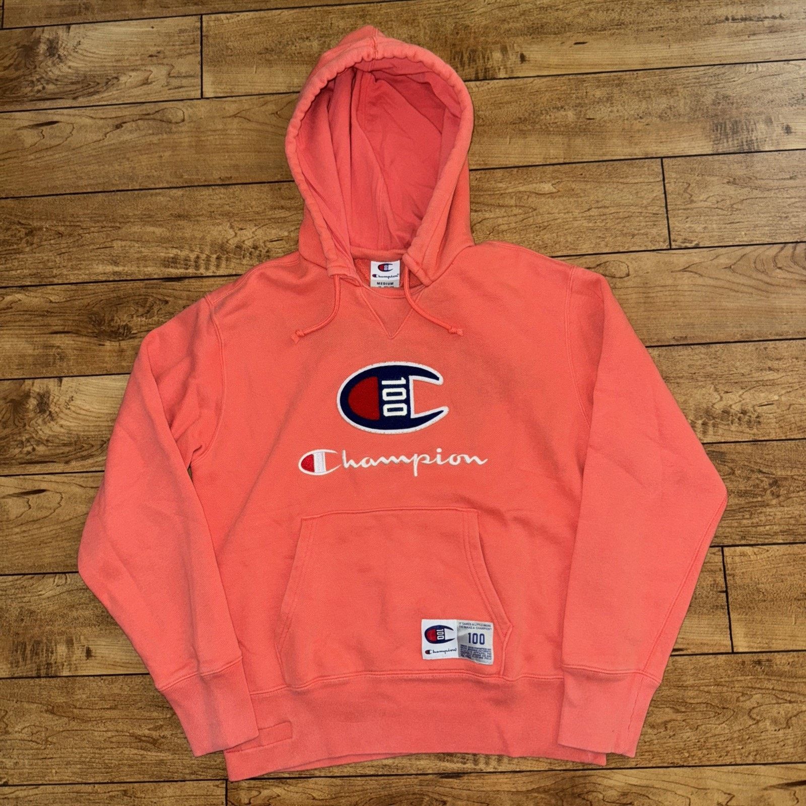 Champion × Vintage Vintage Champion Reverse Weave After Hoodie Peach M 21x25 Size US M / EU 48-50 / 2 - 1 Thumbnail