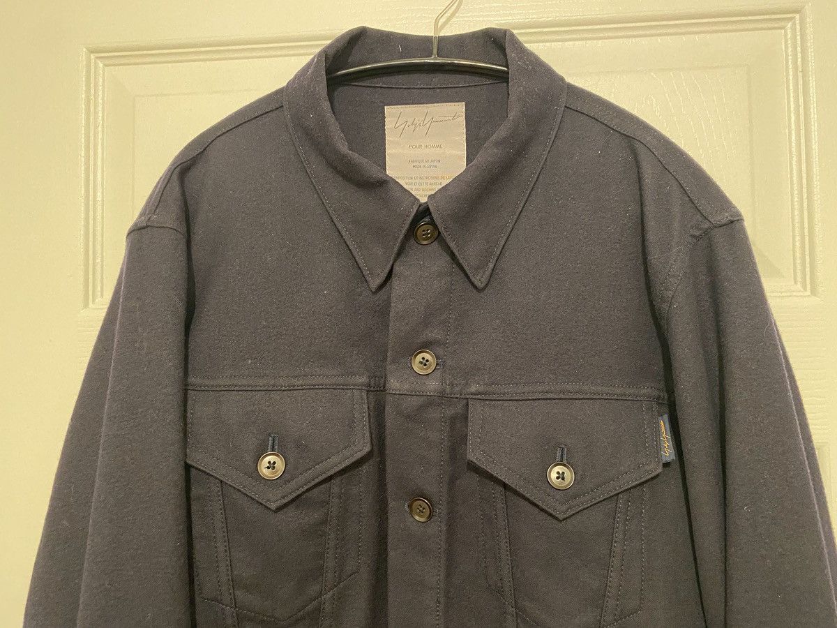 Yohji Yamamoto 01aw navy wool trucker yohji tab jacket Size US M / EU 48-50 / 2 - 3 Thumbnail