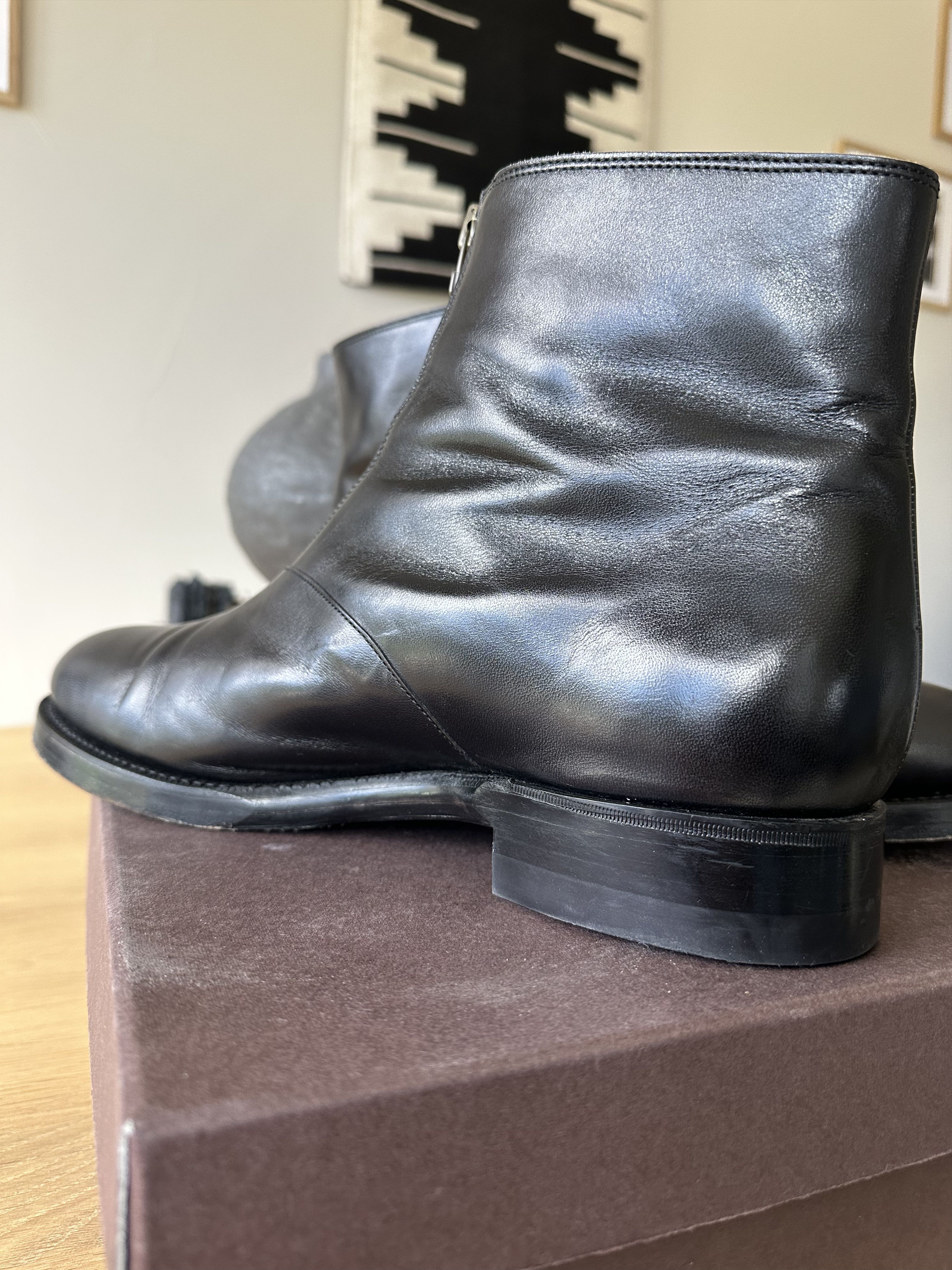 Kapital KAPITAL Leather ZIP-UP Café Lace Frisko Boots – Black Size US 11 / EU 44 - 5 Thumbnail