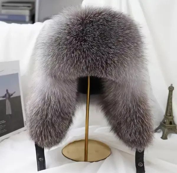 Japanese Brand Real Fur Ushanka Winter Russian Natural Leather Hat Size ONE SIZE - 1 Thumbnail