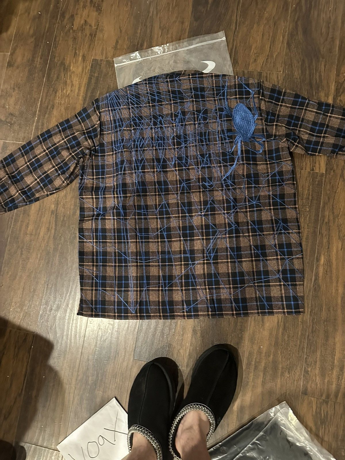 Revenge Brown and Blue Spider Flannel Size US M / EU 48-50 / 2 - 1 Thumbnail