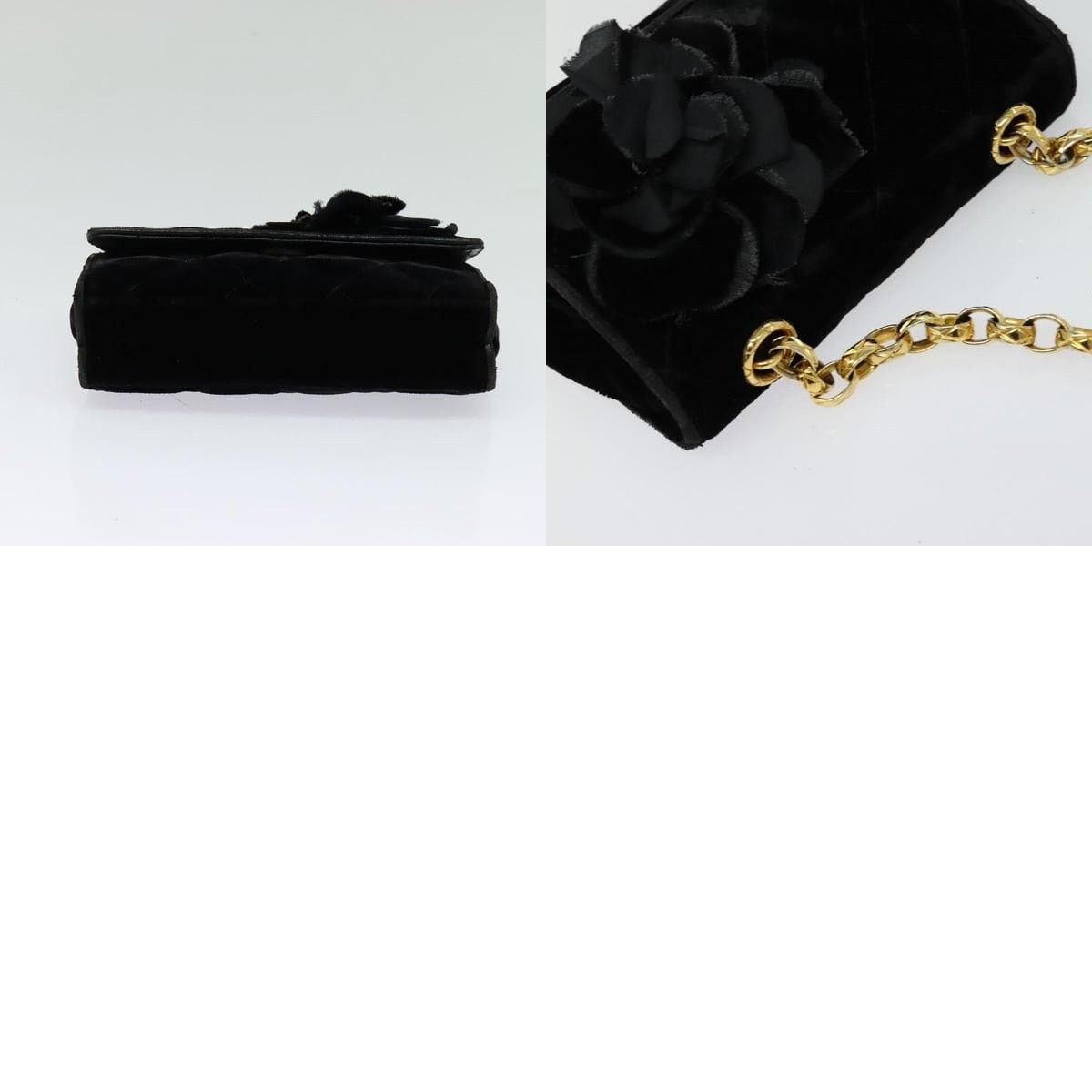 Chanel Chanel Matelasse Camellia Chain Shoulder Bag Velour Size ONE SIZE - 3 Thumbnail