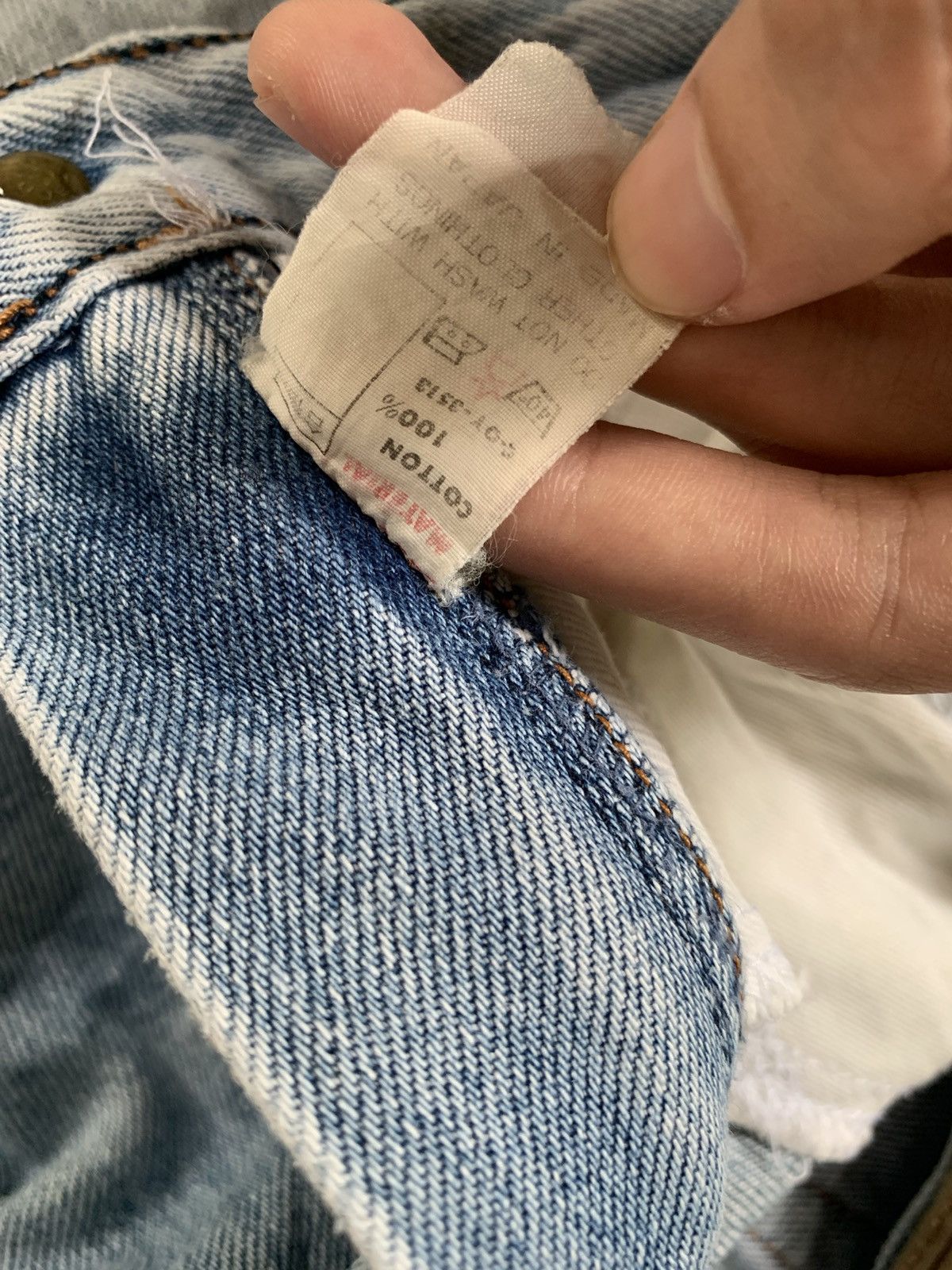 Polo Ralph Lauren × RRL Ralph Lauren × Vintage Vintage‼️Polo Ralph Lauren zip Talon 42 Distressed Denim Size US 31 - 14 Thumbnail