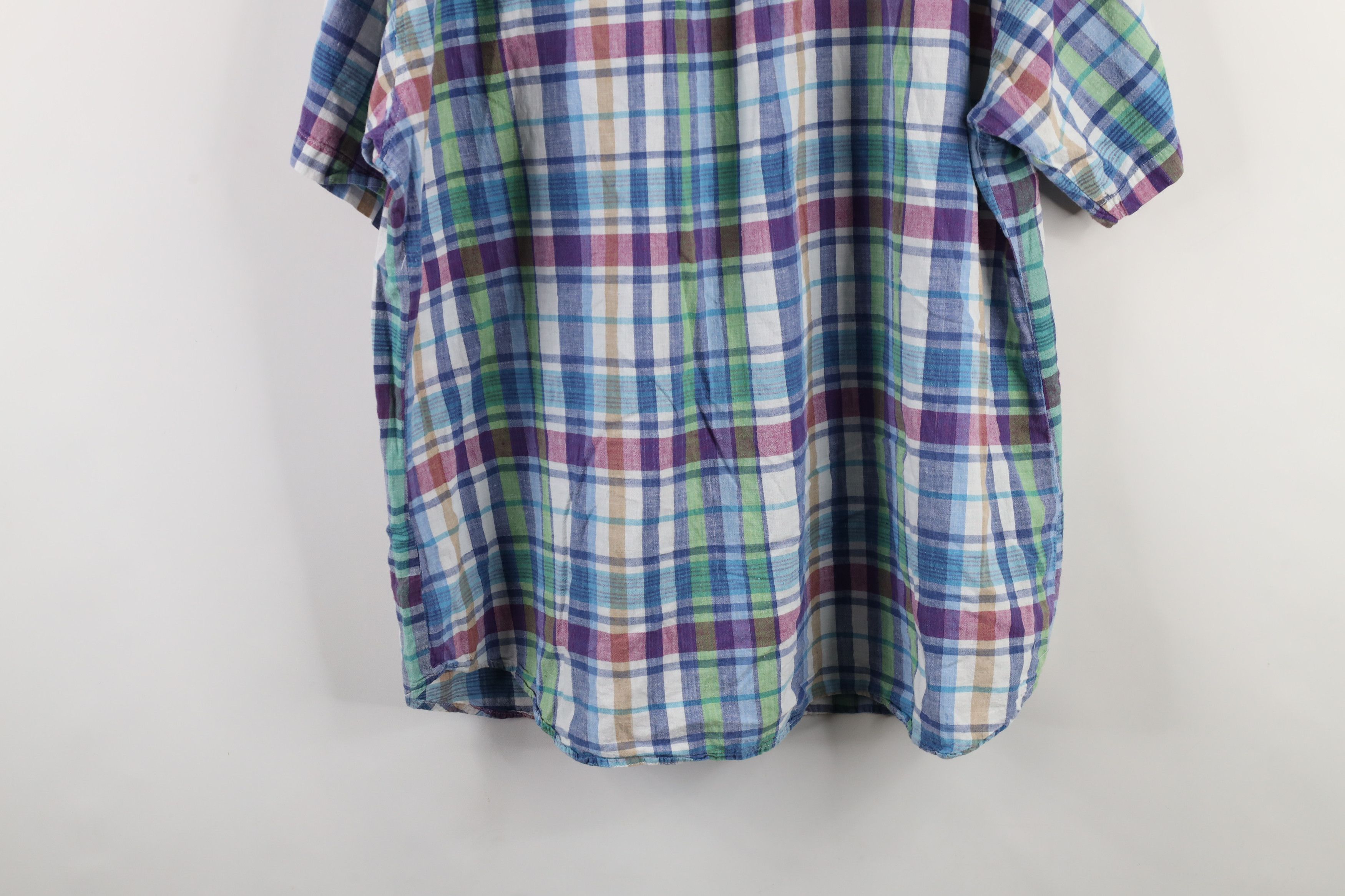 Vintage Vintage 90s Streetwear Needle Madras Plaid Button Down Shirt Size US XXL / EU 58 / 5 - 12 Thumbnail
