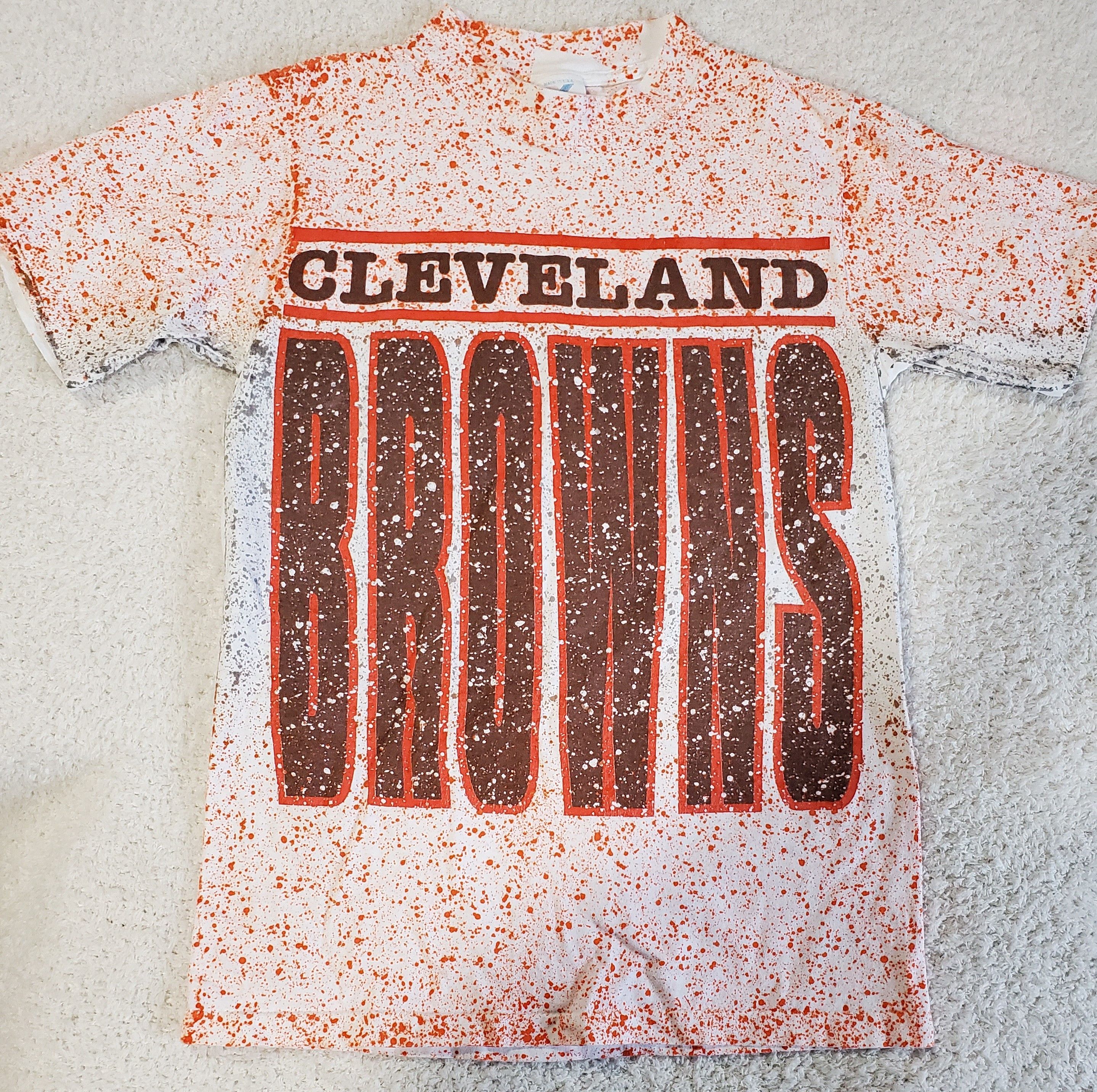 NFL × Vintage Vintage 90s Cleveland browns splatter dye nfl Single-stitch Size US S / EU 44-46 / 1 - 1 Thumbnail