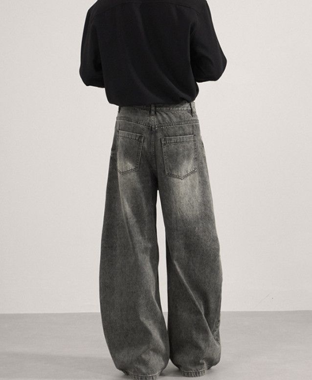 Japanese Brand American high street style washed distressed curved jeans Size US 32 / EU 48 - 5 Thumbnail