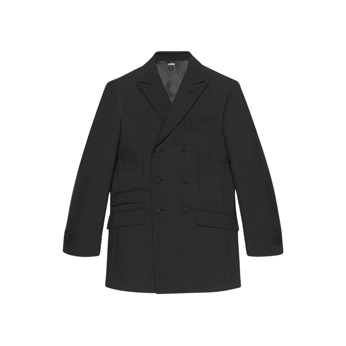 Gucci o1s1wg110225 Double-Breasted Wool Twill Jacket in Dark Grey Size US M / EU 48-50 / 2 - 1 Thumbnail