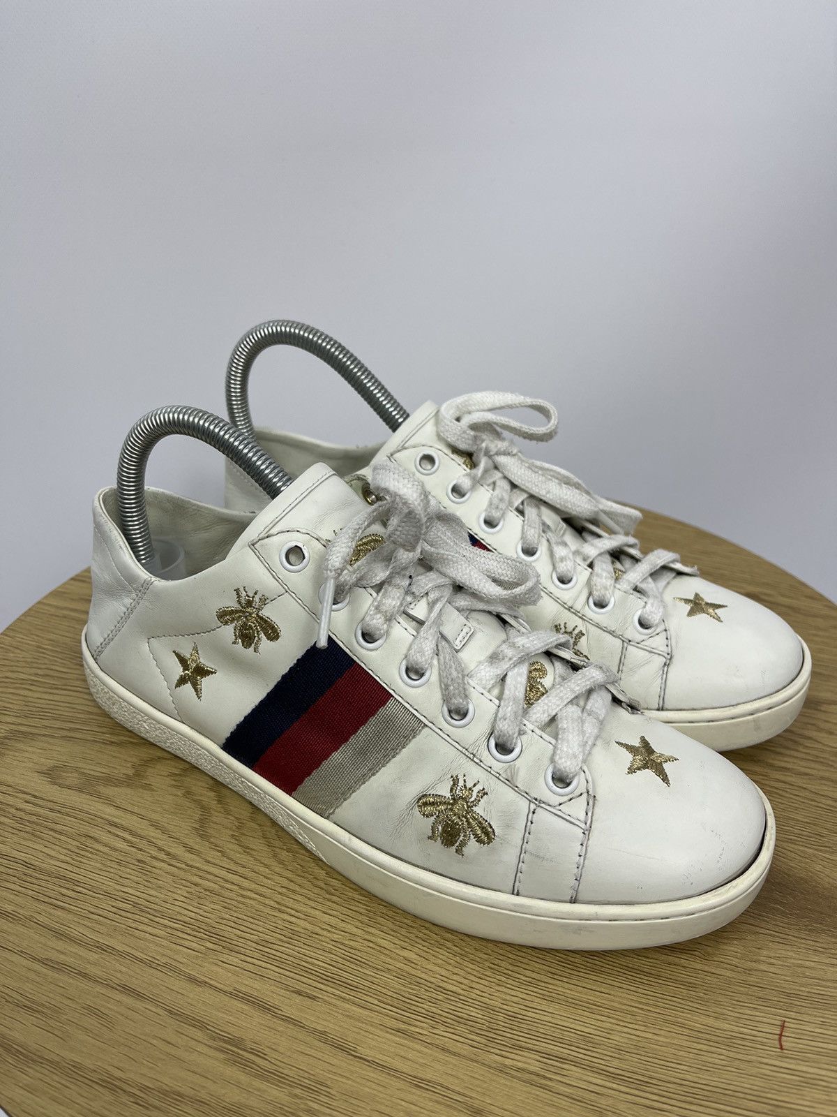Gucci Gucci Sylvie Women's Sneakers 37 Multicolor Web Ace Stars Size US 7 / IT 37 - 2 Thumbnail