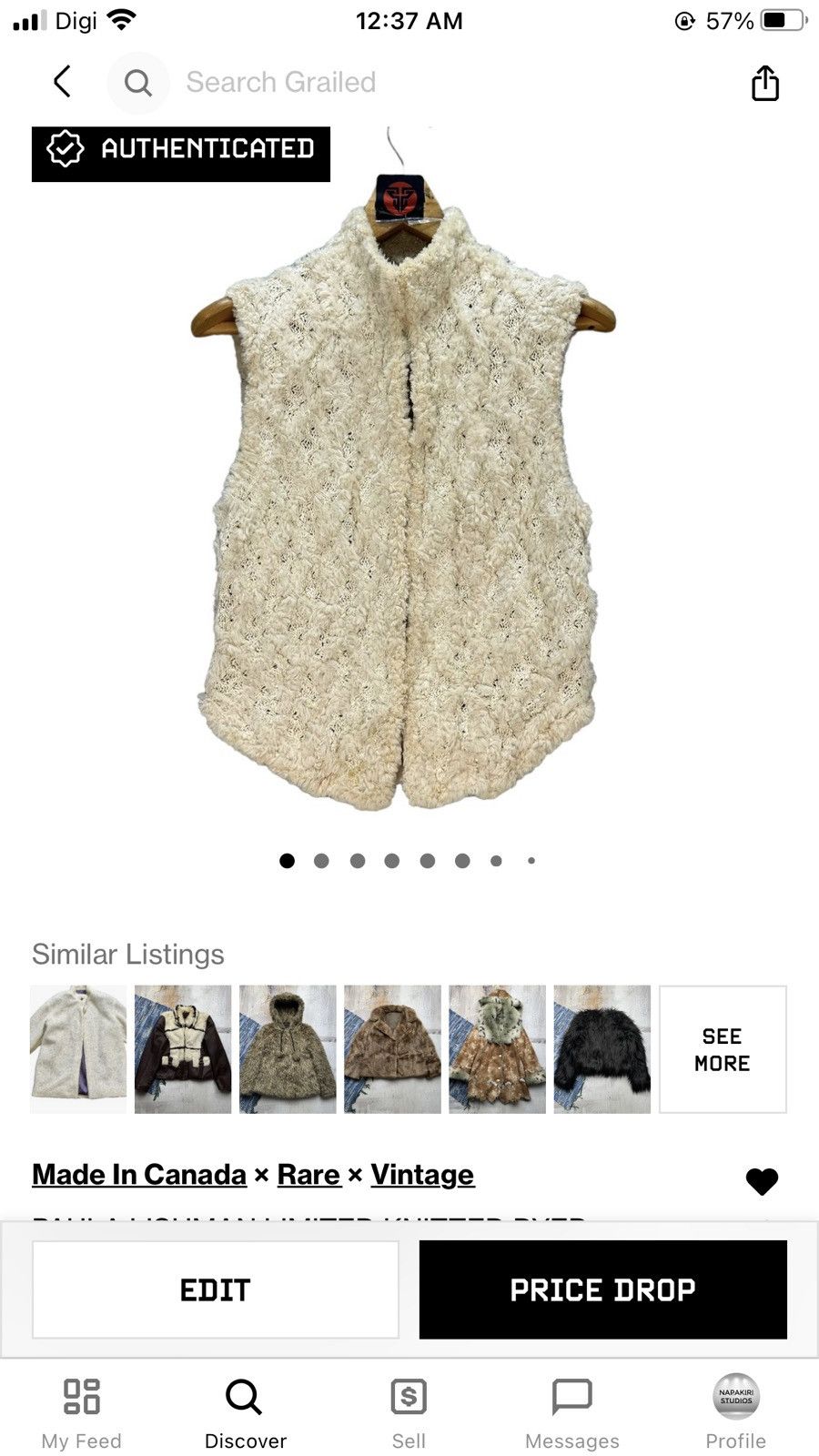 Vintage PAULA LISHMAN LIMITED KNITTED DYED BEAVER FUR VEST #7637-159 Size S / US 4 / IT 40 - 10 Thumbnail