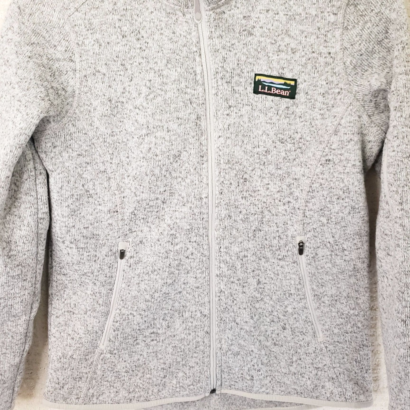Vintage LL Bean Better Sweater Jacket Gray Heathered Full Zip Women's XS Petite Mock Neck Zip Casual Outdoors 90s? Size XS / US 0-2 / IT 36-38 - 2 Thumbnail