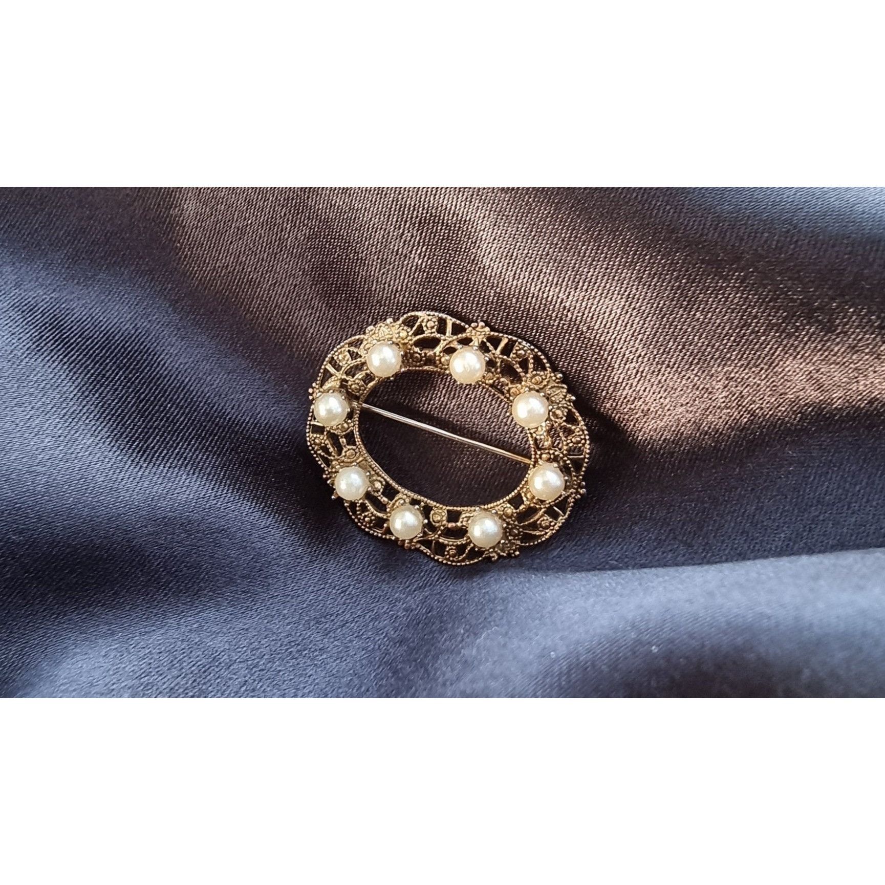 Vintage Vintage Faux Pearl Gold Tone Brooch Pin Size ONE SIZE - 2 Thumbnail