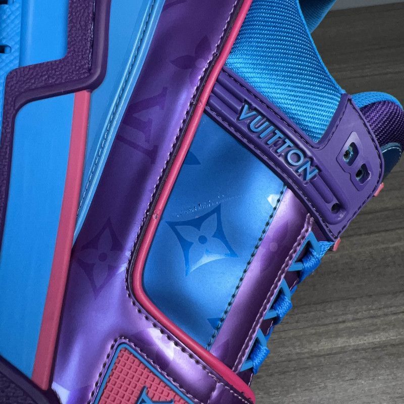 Louis Vuitton Louis Vuitton Trainer Fashion Sneakers in Blue Purple -2508 Size US 8.5 / IT 38.5 - 9 Thumbnail